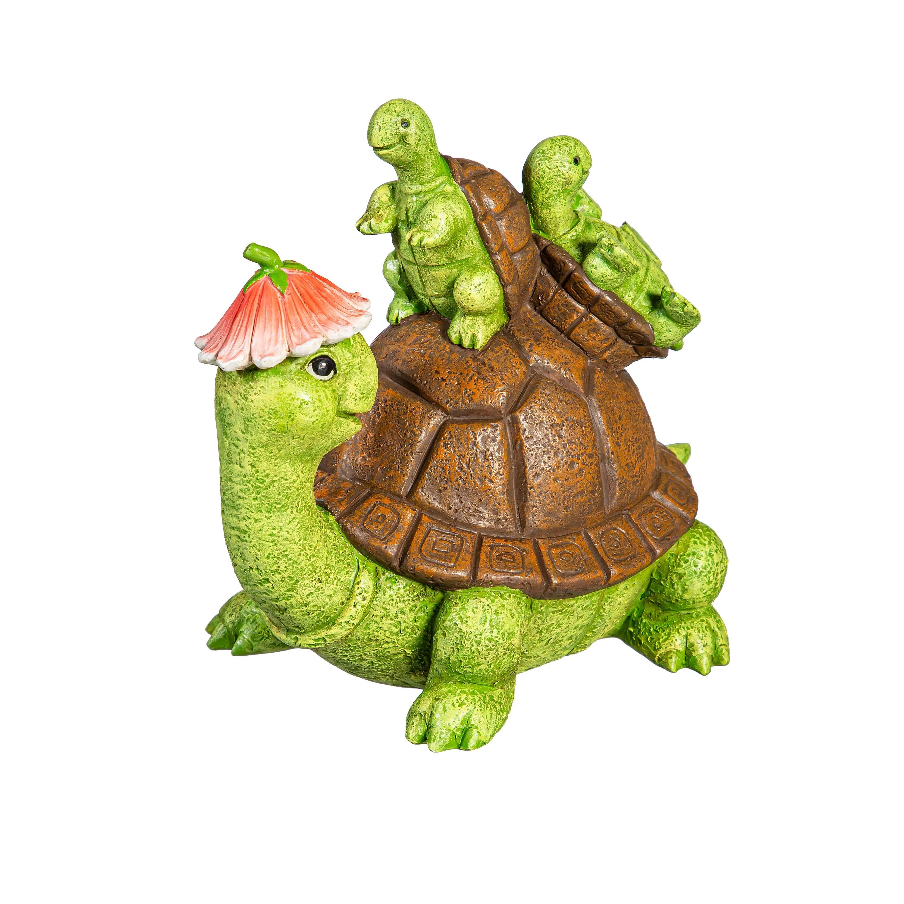 Turtle With Kids Garden Statue, 7"H - Image 3