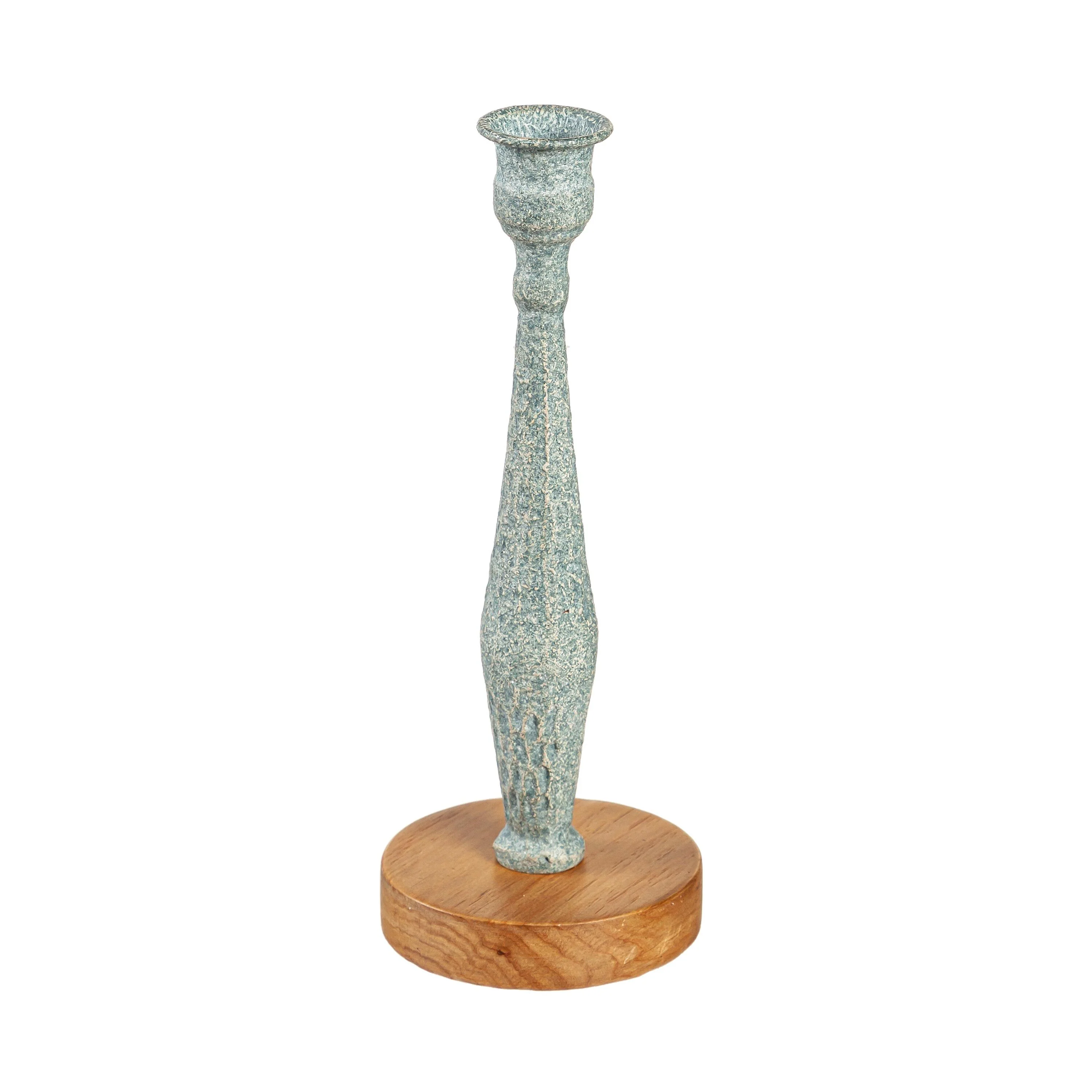 Metal Candlestick Holder with Wood Base, Set of 3 - Image 4