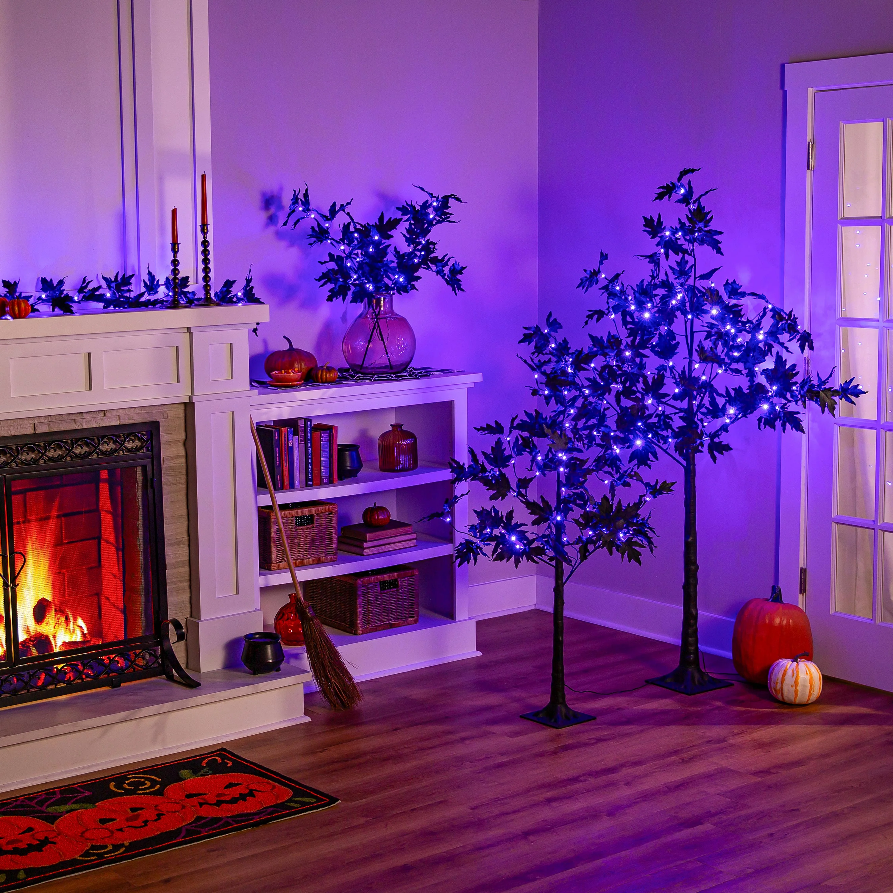 Halloween Maple LED Color Changing Garland, 72"L - Image 7