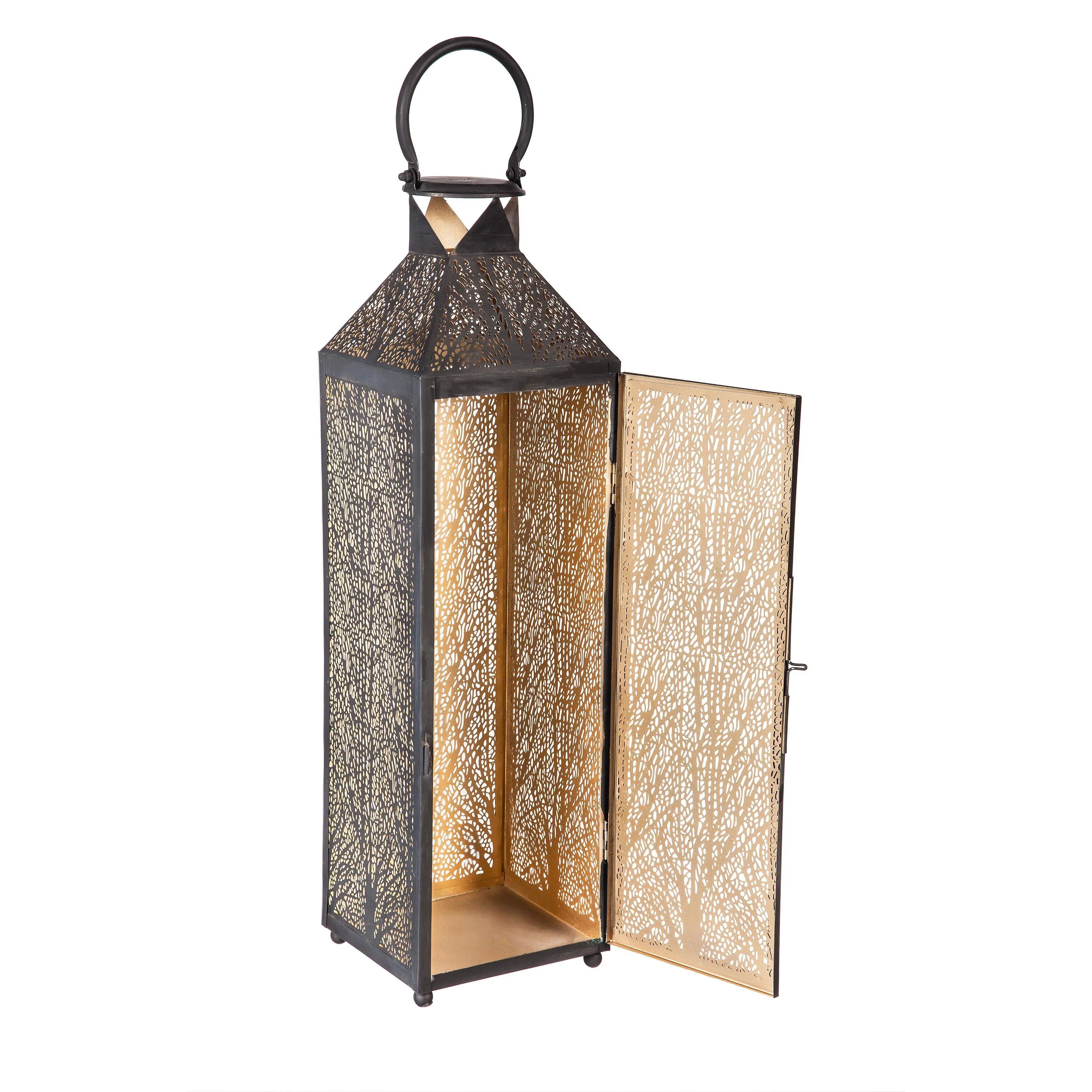 Etched Metal Candle Lanterns, Set of 2 - Image 4