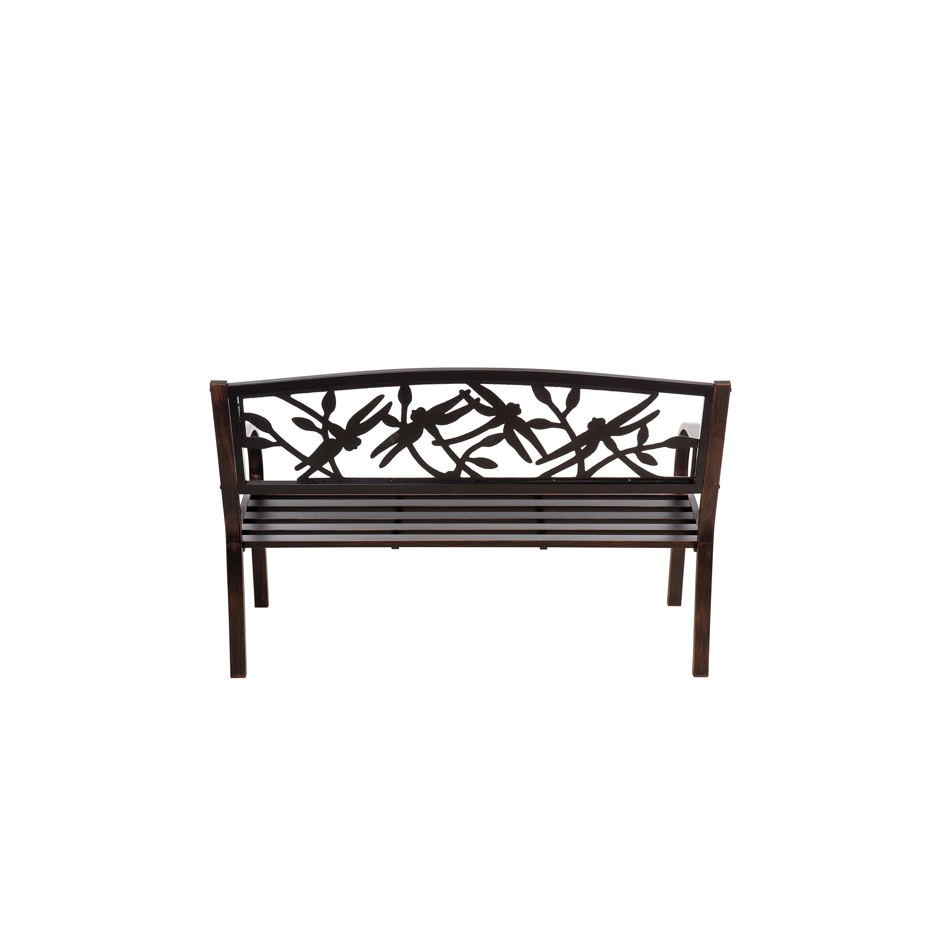 Dragonfly Metal Garden Bench, Bronze - Image 3