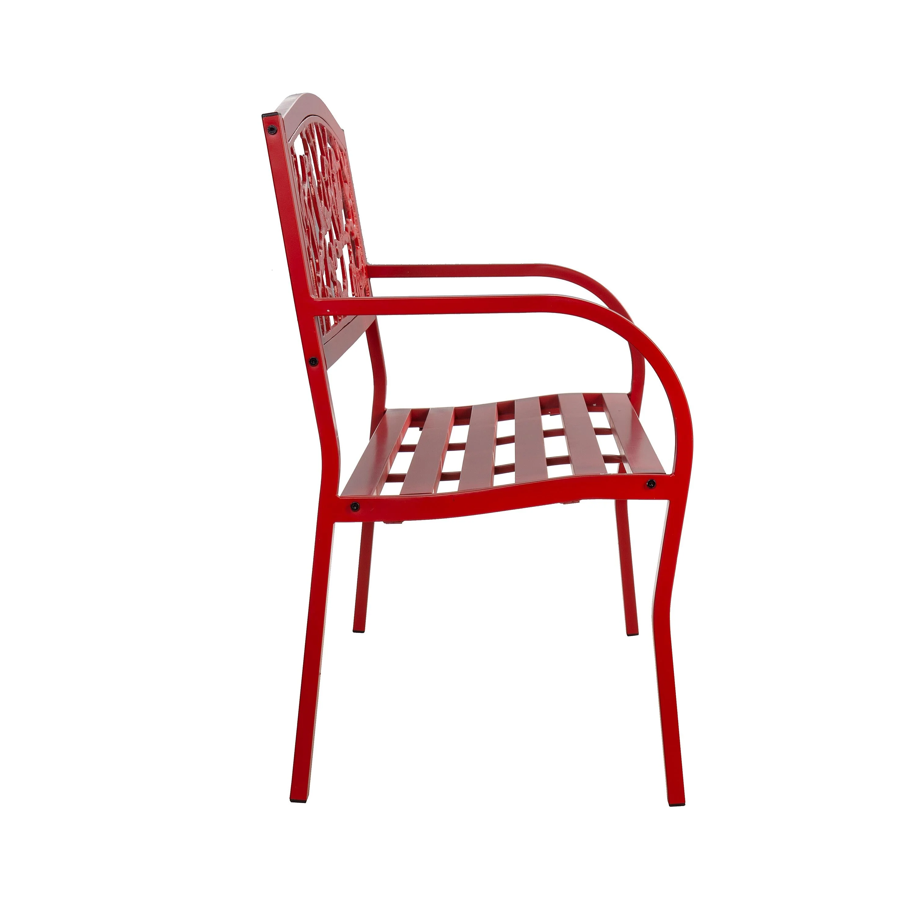 Cardinals Metal Garden Bench, Red - Image 4