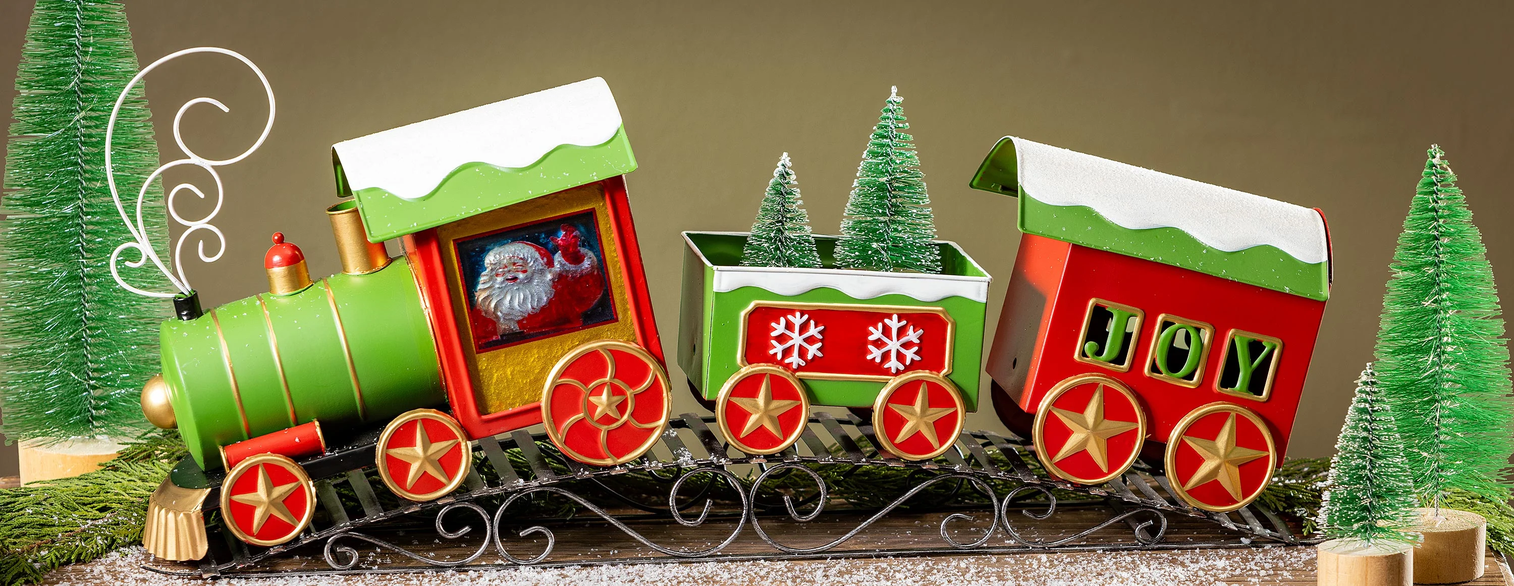 Twas the Night Planter, Metal Planter, Christmas Train, 25" L x 14" H - Image 6