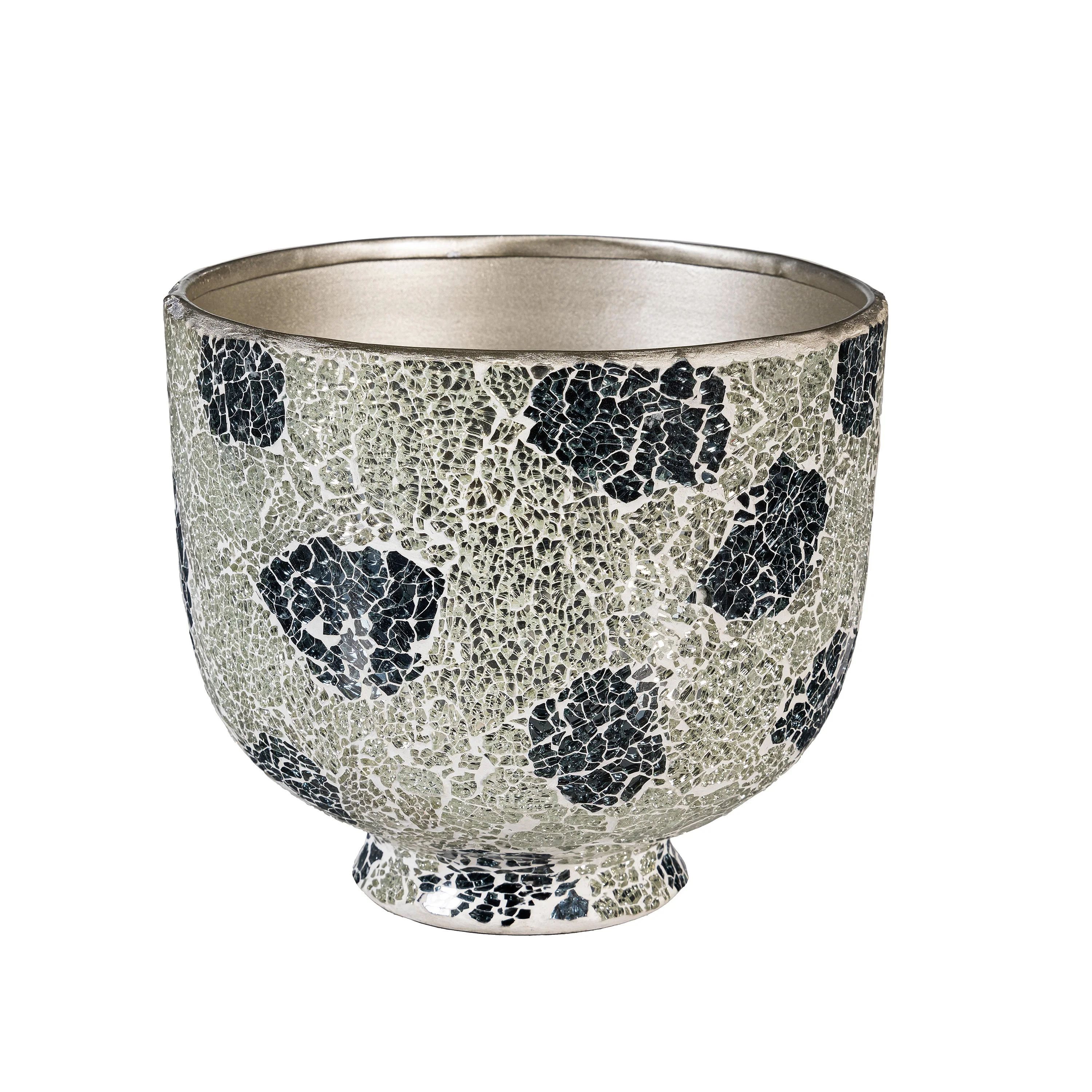 Season to Sparkle Planters, Mosaic Glass Bowl Planters, Nested Set of 2 - Image 2