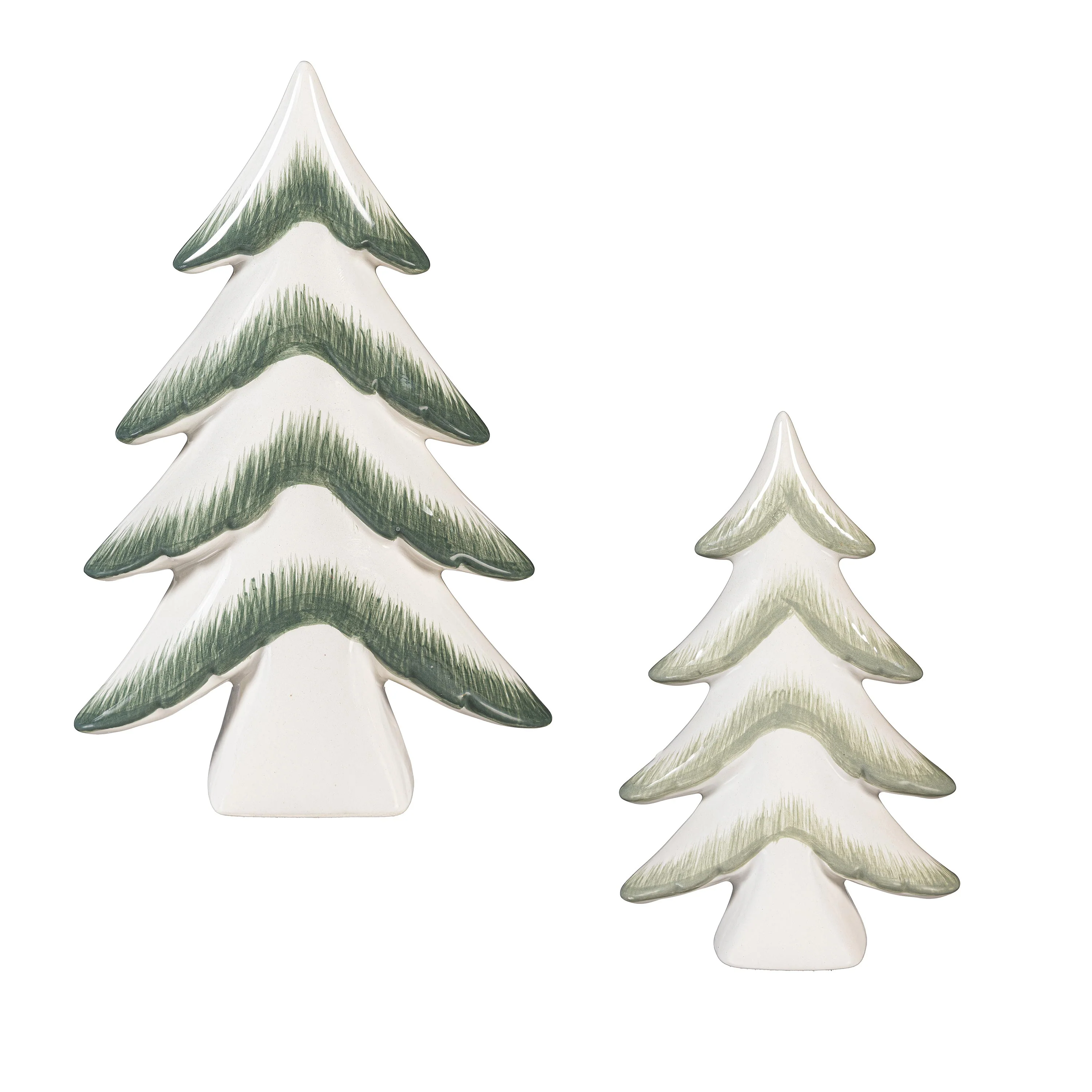 Shades of Emerald Table Décor Ceramic Tree, Set of 2 - Image 2