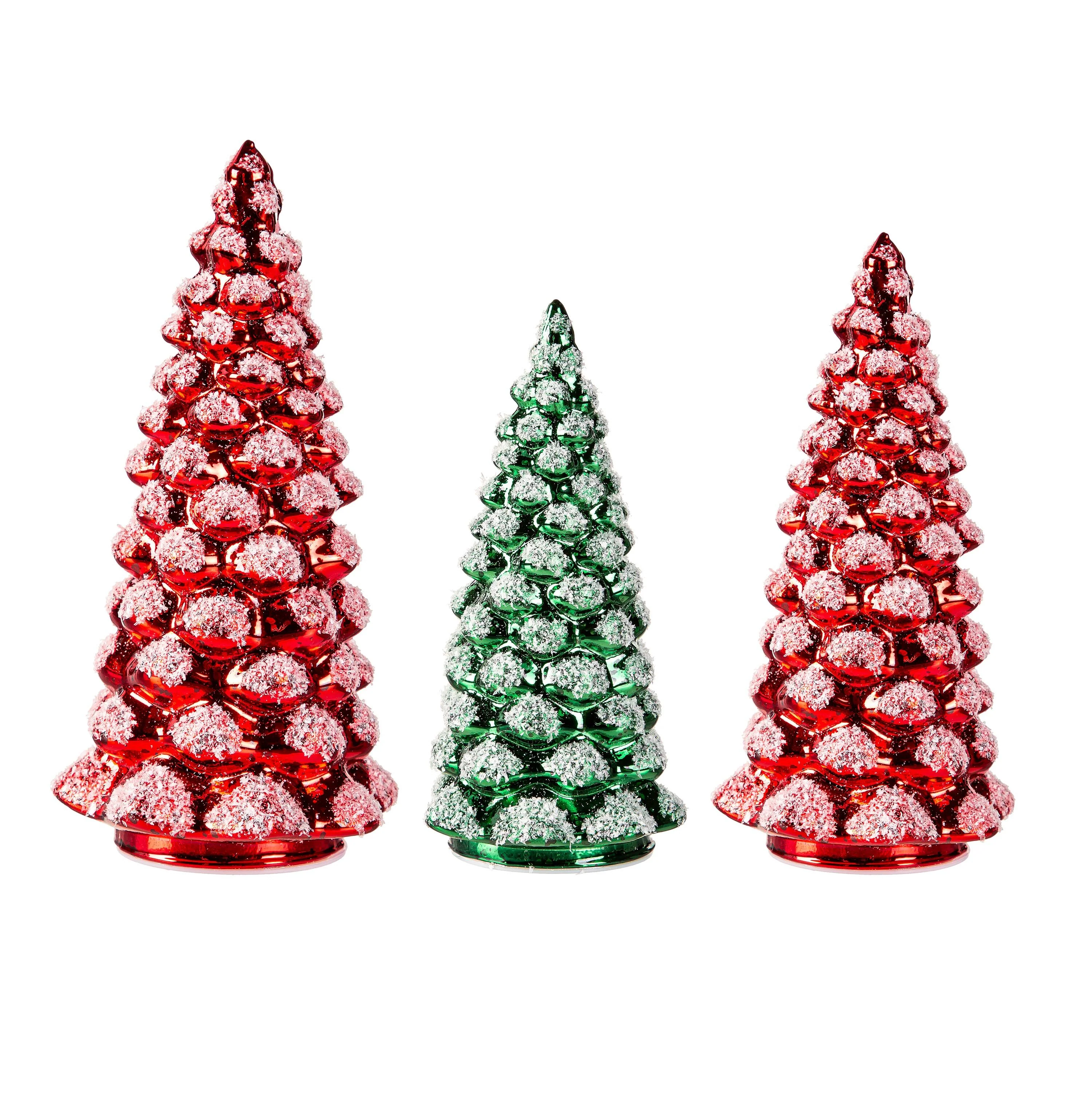 LED Glass Tree with Snow Table Décor Set - Image 2