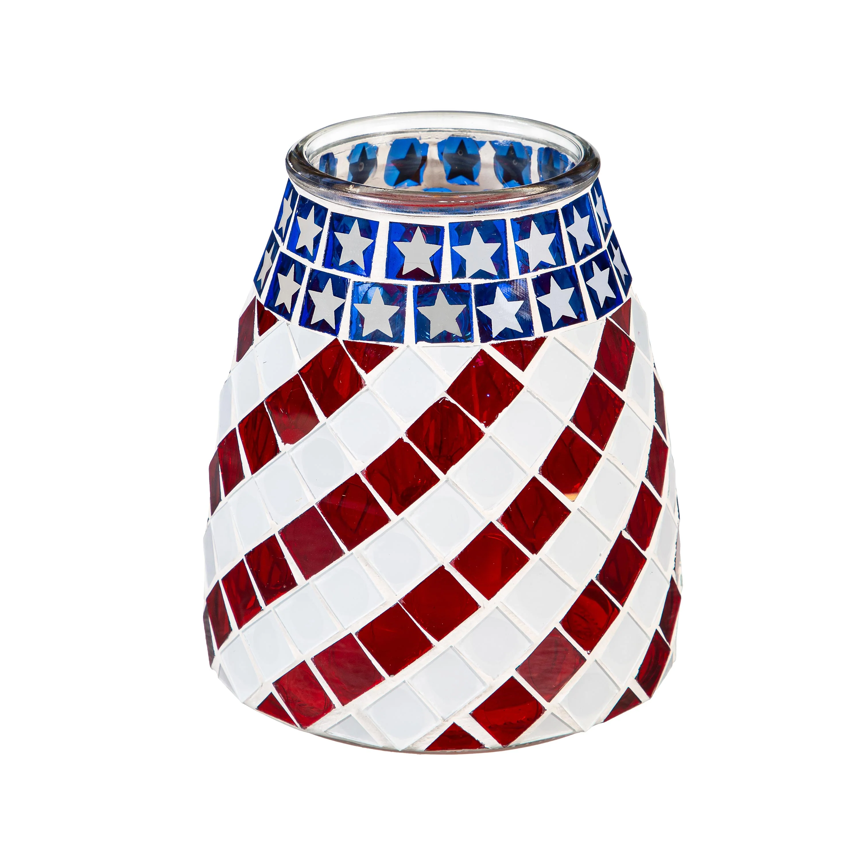 Patriotic Mosaic LED Glass Table Décor, 6"H - Image 2