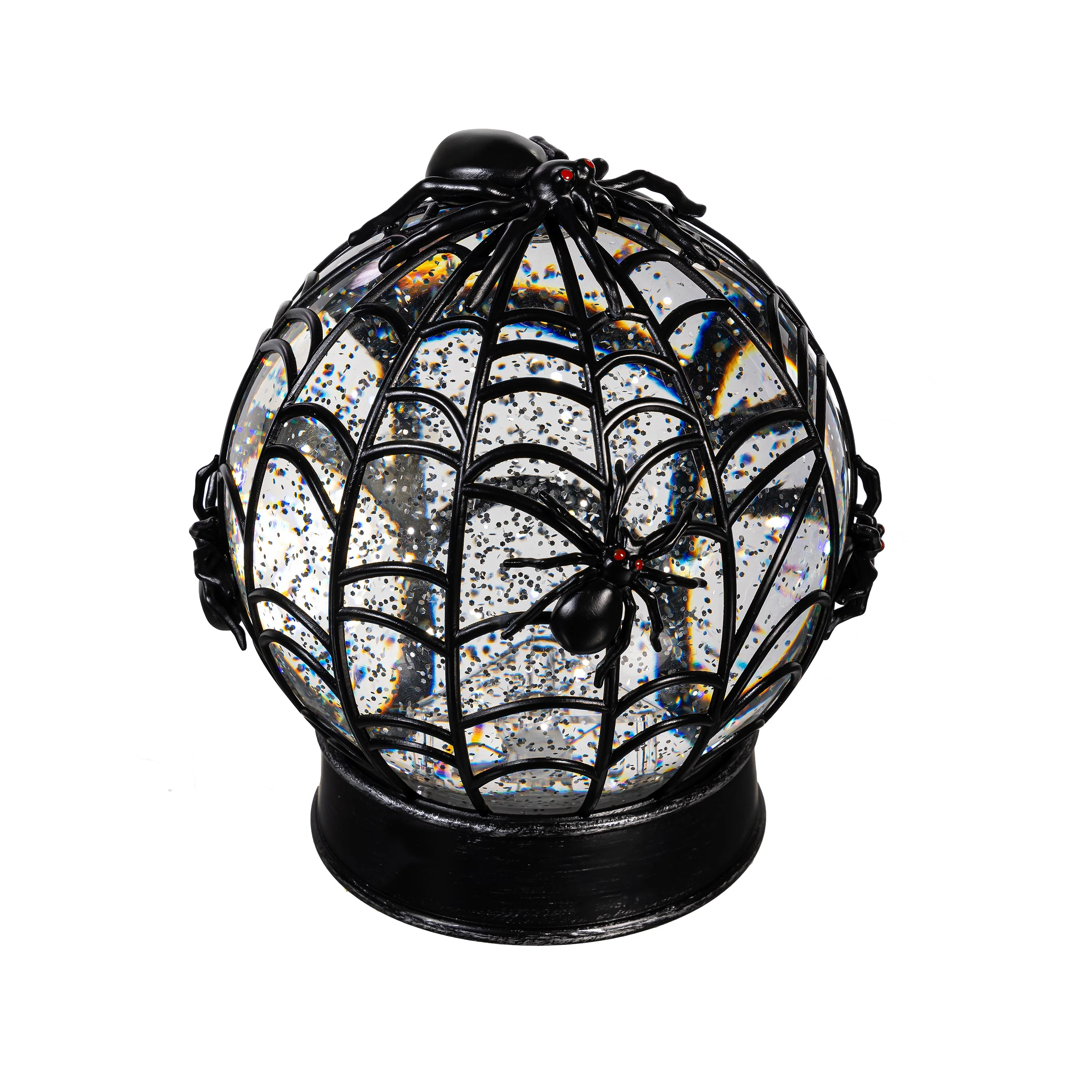 Haunted House Spider Web LED Water Globe, 7.5"H - Image 2