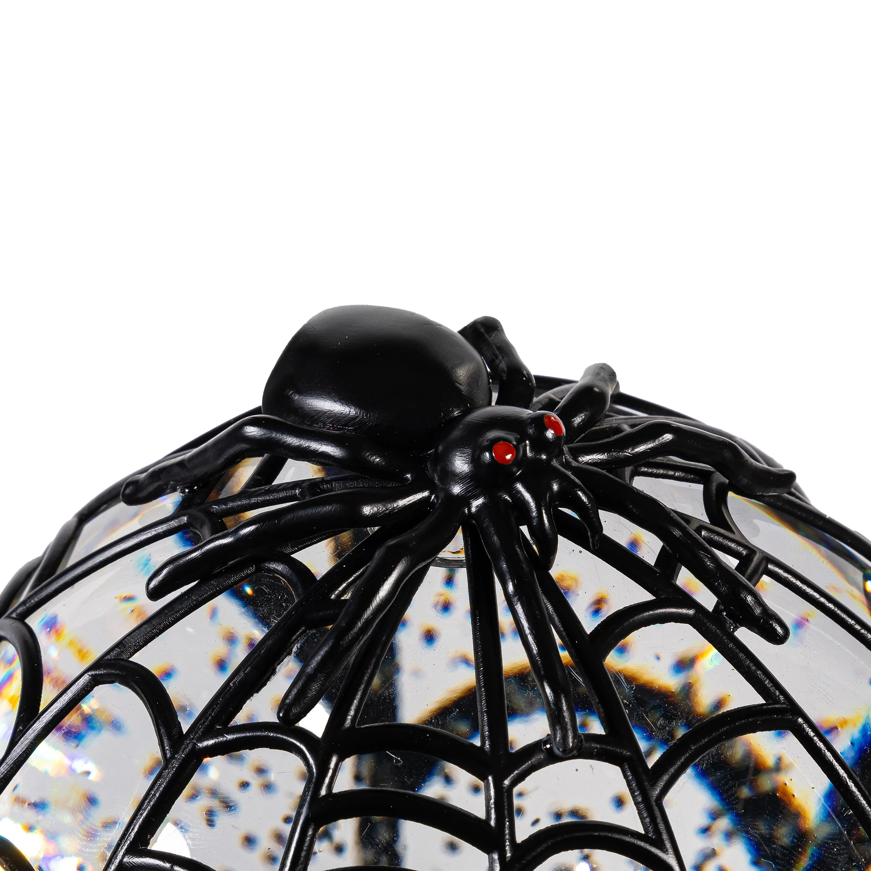Haunted House Spider Web LED Water Globe, 7.5"H - Image 3