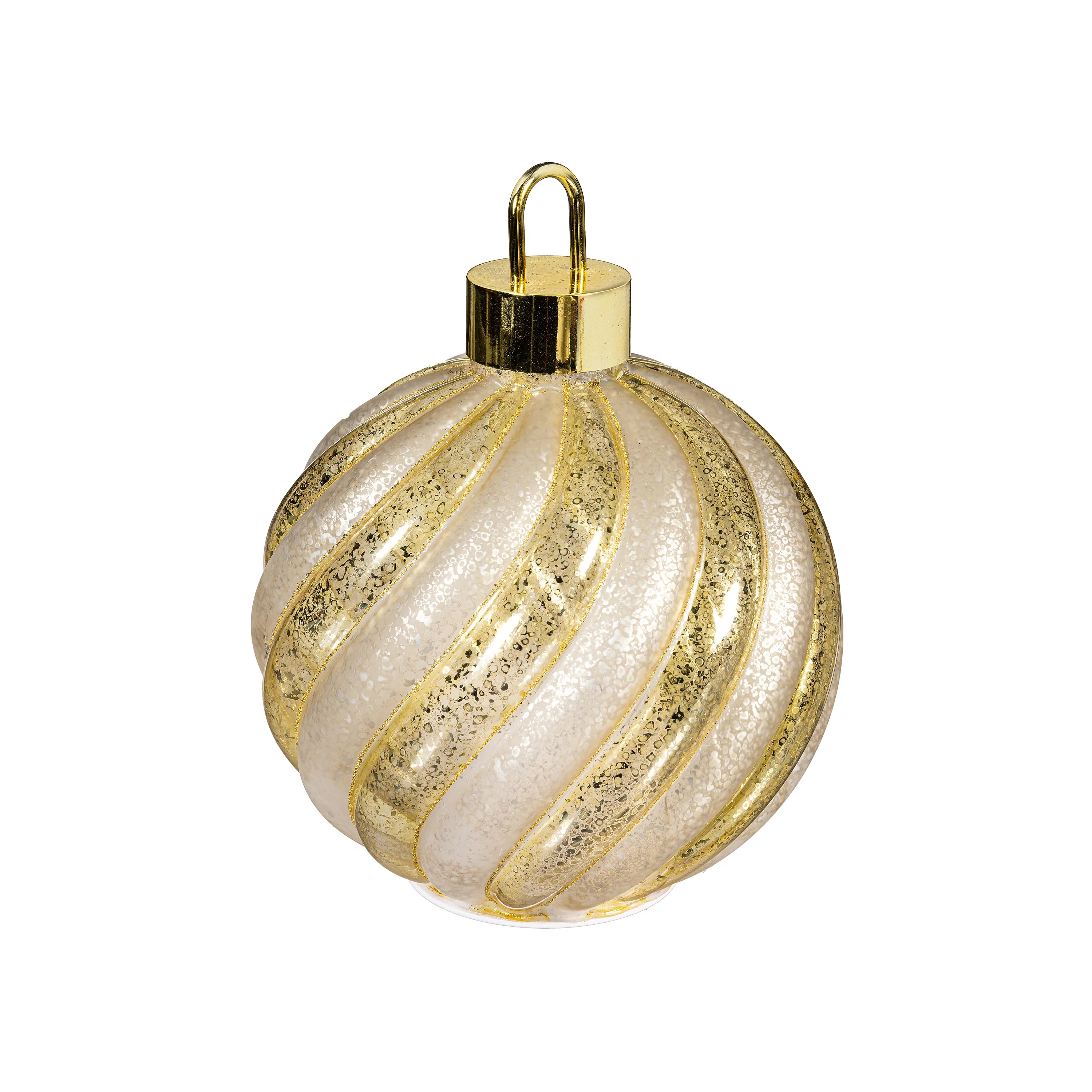 Season to Sparkle LED Table Decor Ornament Shaped Rotating Glass, 10"H - Image 2