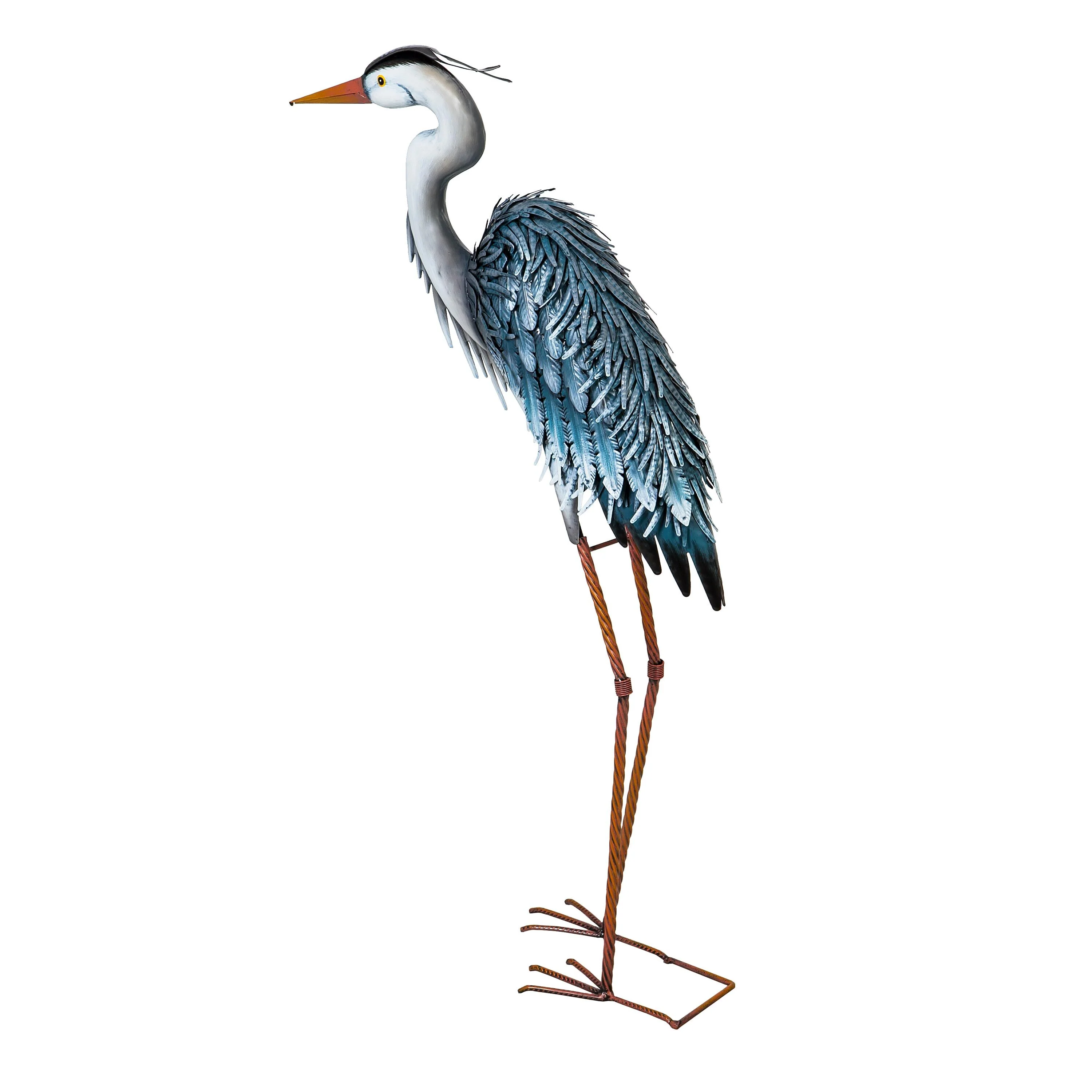 Grey Heron Metal Garden Statue, 33"H - Image 2