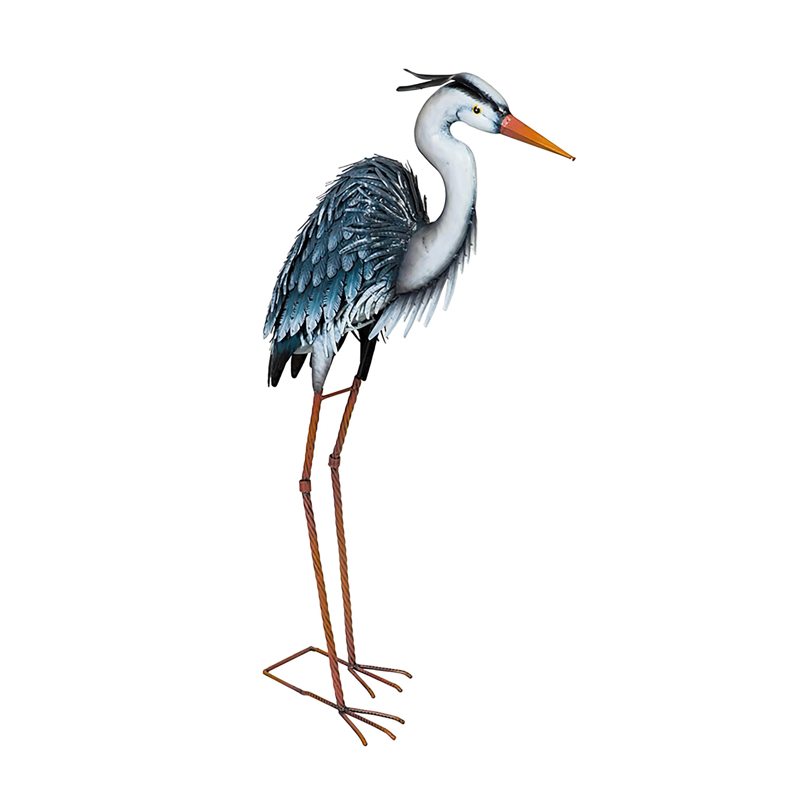 Grey Heron Metal Garden Statue, 33"H - Image 3