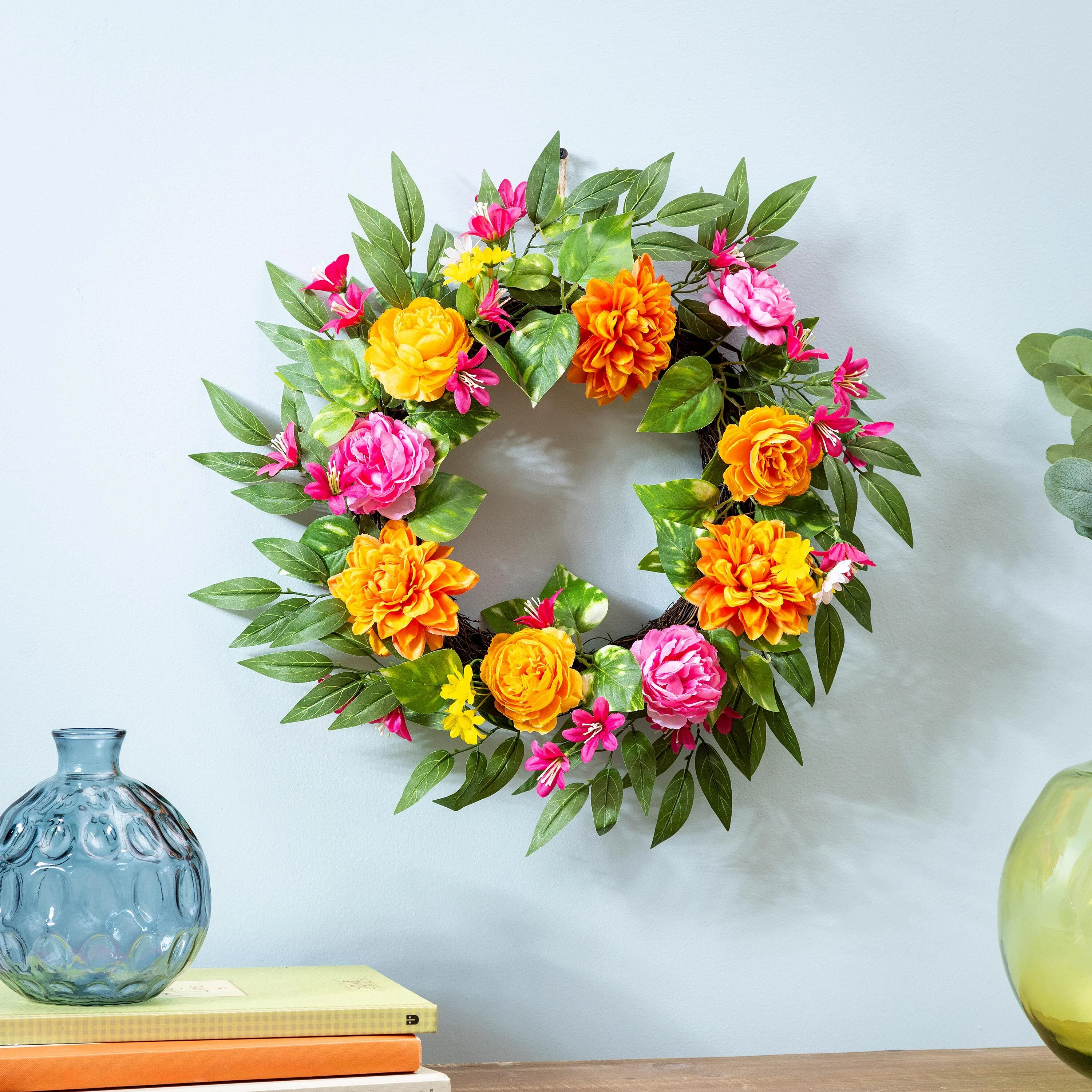 What She Shed Wreath Summer Brights, 20"