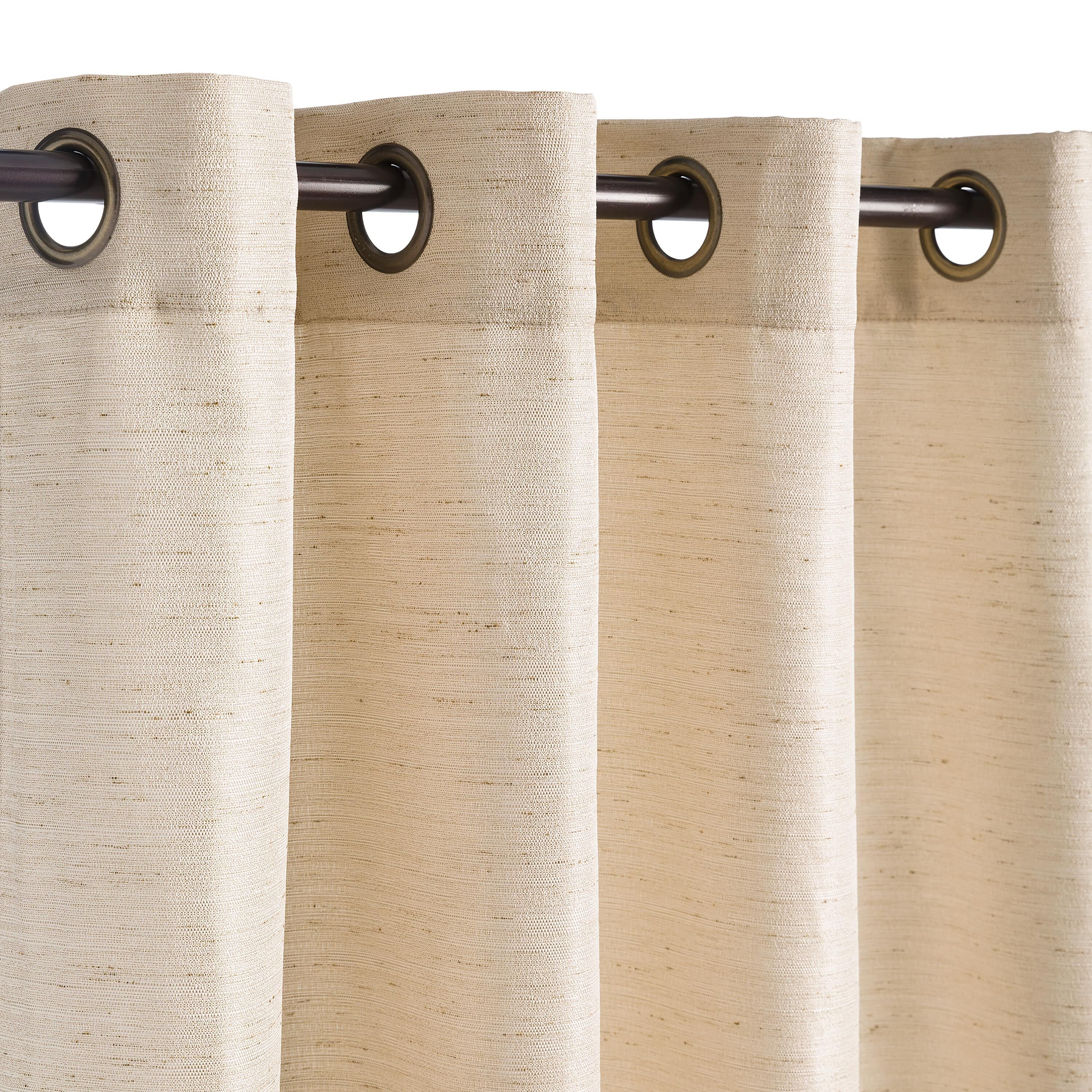 Grasscloth Outdoor Curtain Panel with Grommet Top, 110"W x 84"L - Image 3