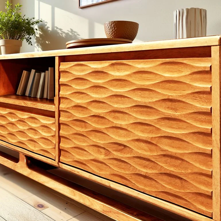 Acacia Elara Solid Wood TV Stand with Storage - Image 3