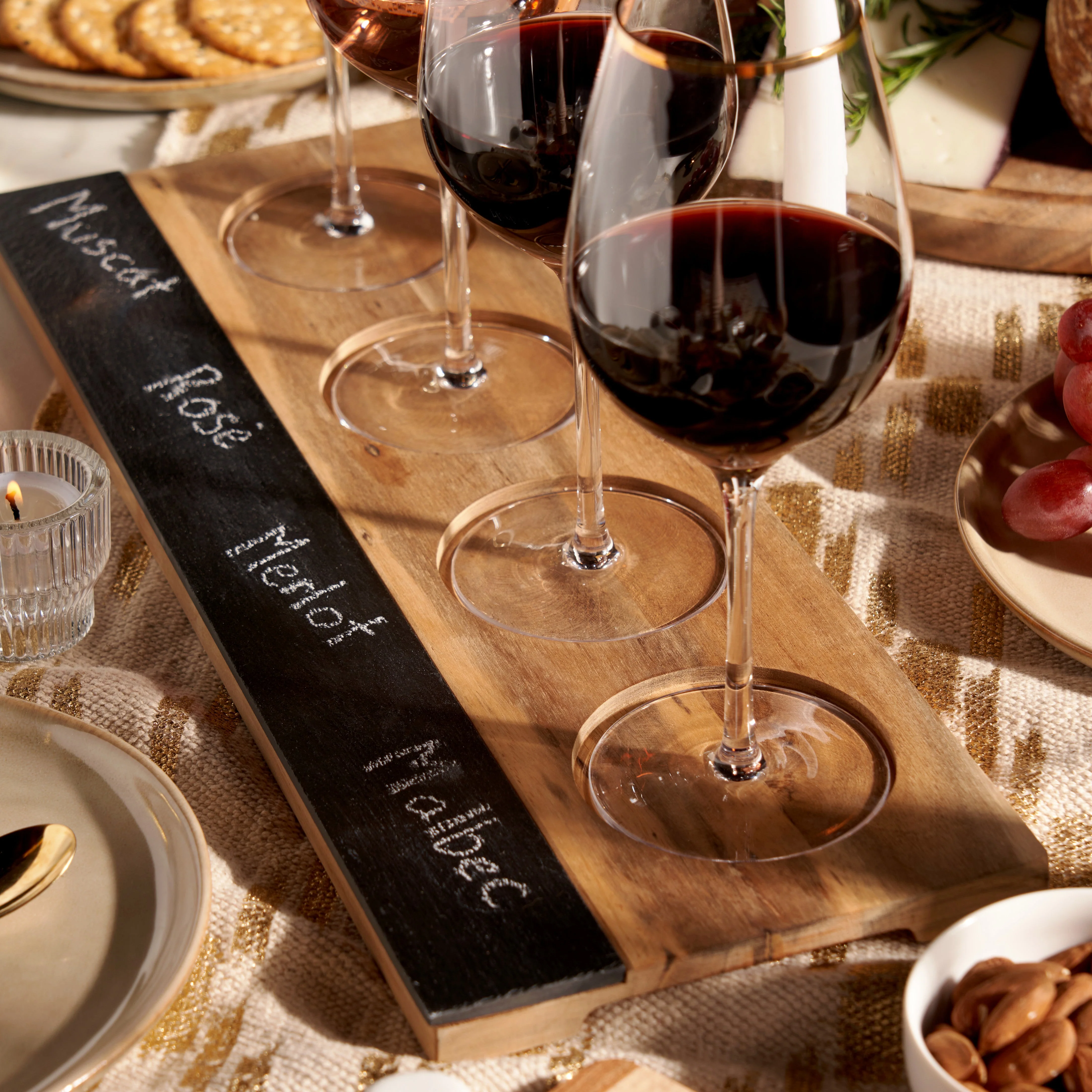 Acacia Wood Wine Flight Board - Image 3