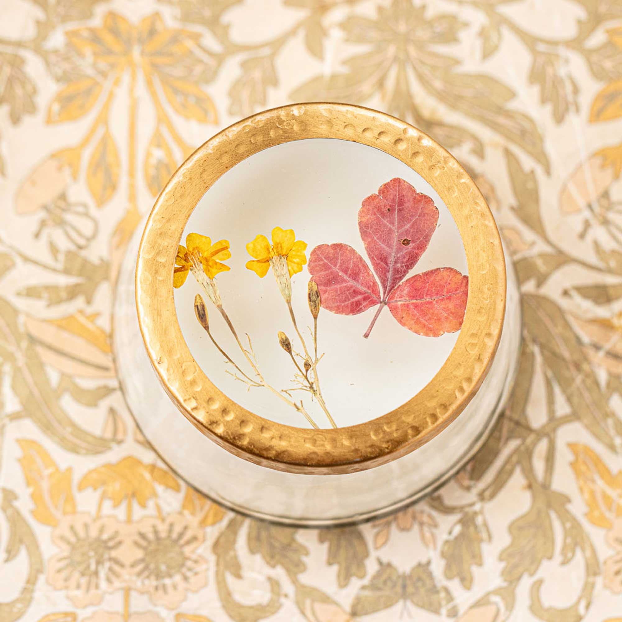 Accent Pressed Floral Candle - Harvest Pumpkin - Image 2