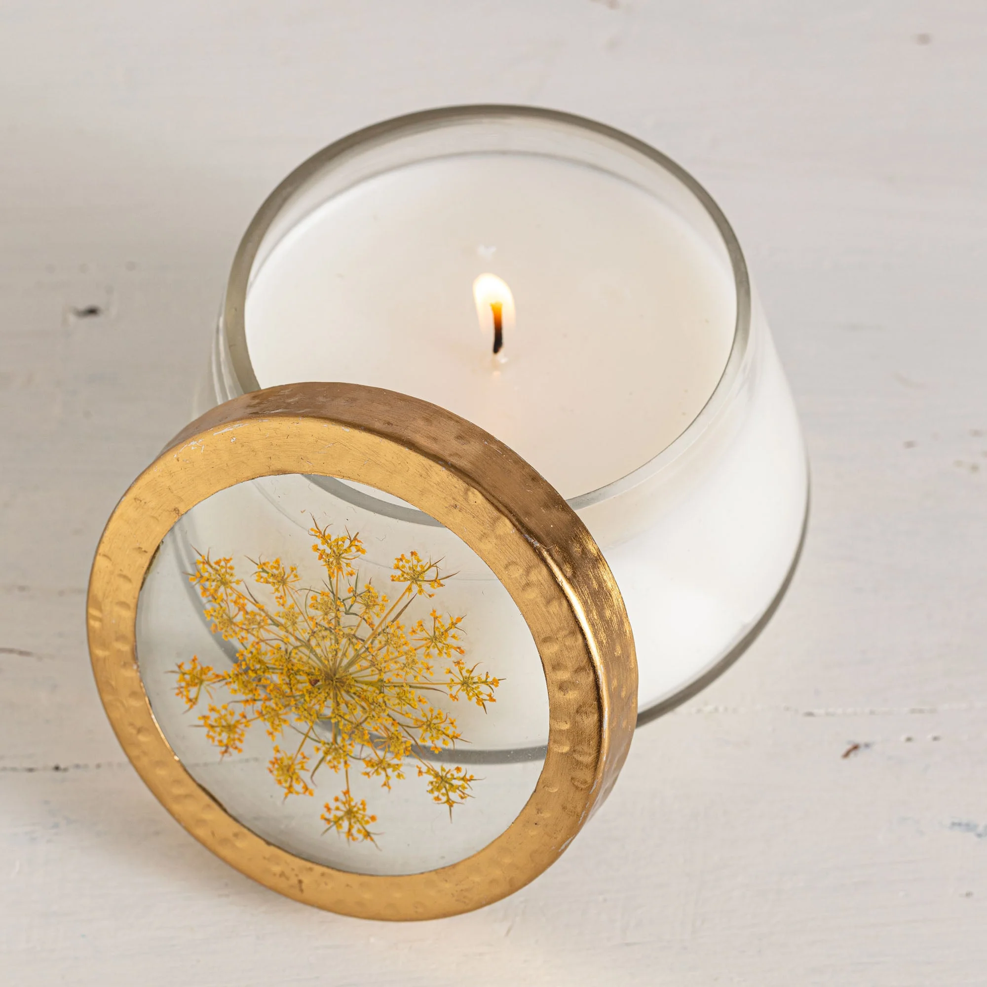 Accent Pressed Floral Candle - Harvest Pumpkin - Image 4