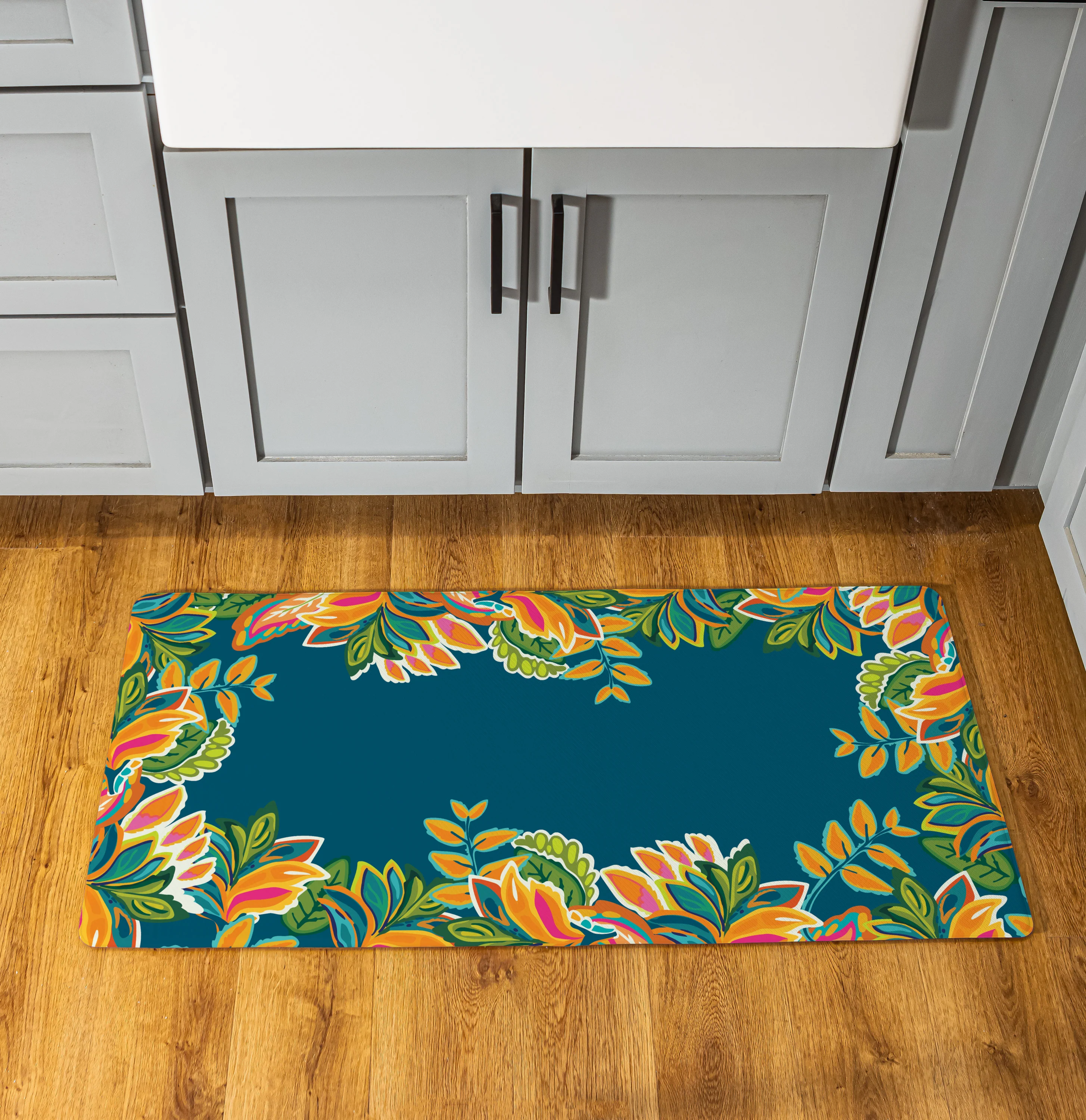 Harvest Blossom Jacobean Pumpkin Anti-Fatigue Mat, 40"x20”