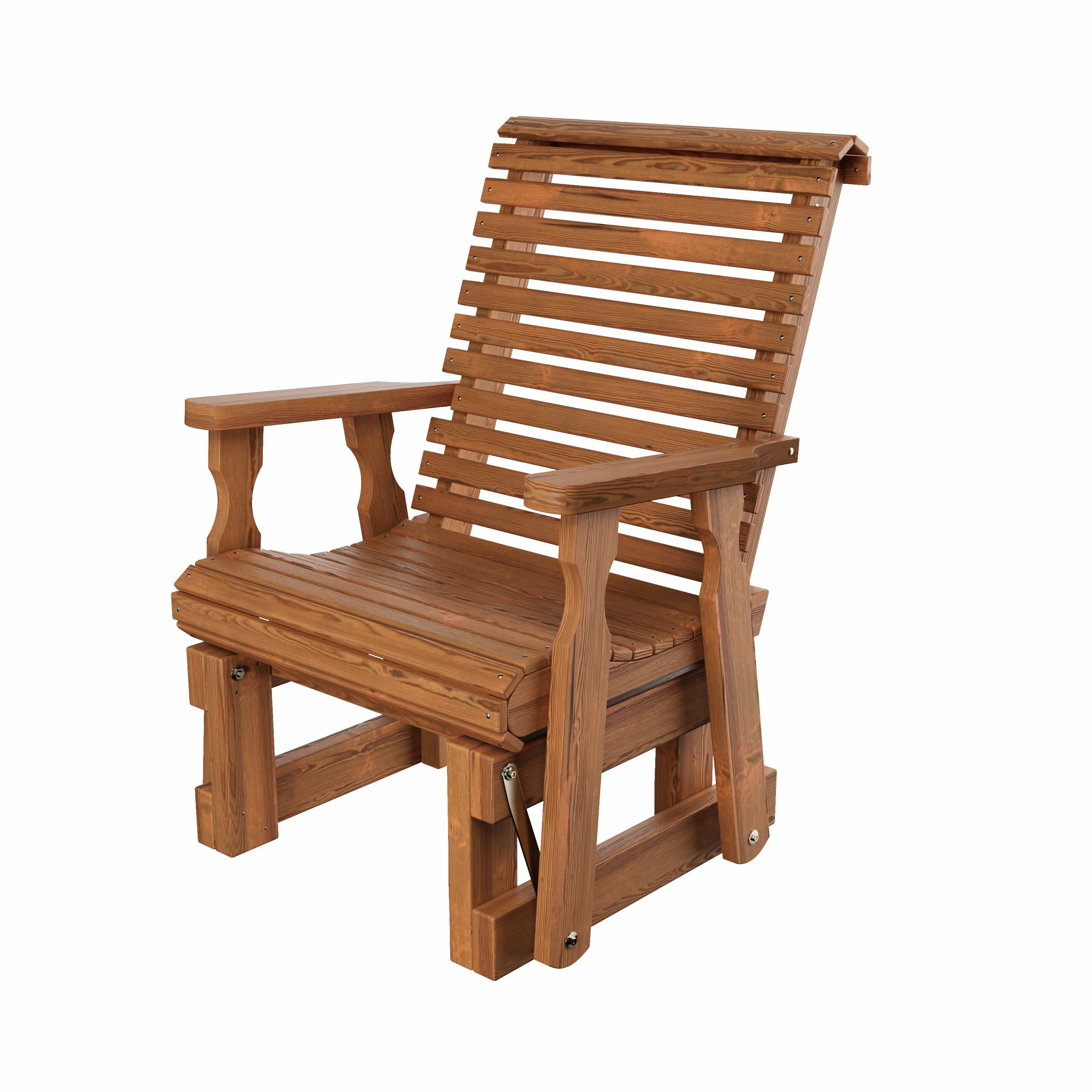Amish Casual Heavy Duty 600 Lb High Back Roll Back Treated Glider Chair - Image 10