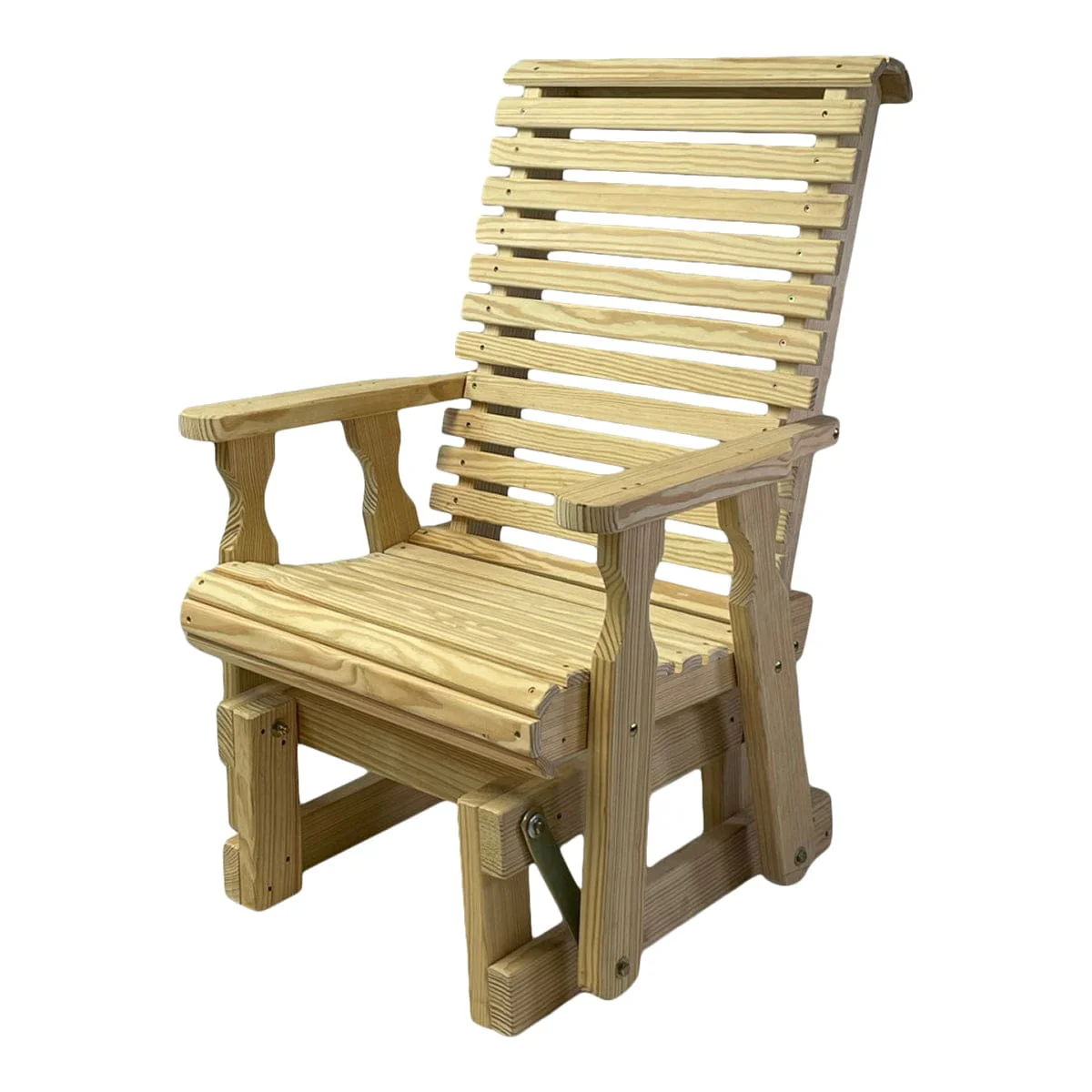 Amish Casual Heavy Duty 600 Lb High Back Roll Back Treated Glider Chair - Image 2
