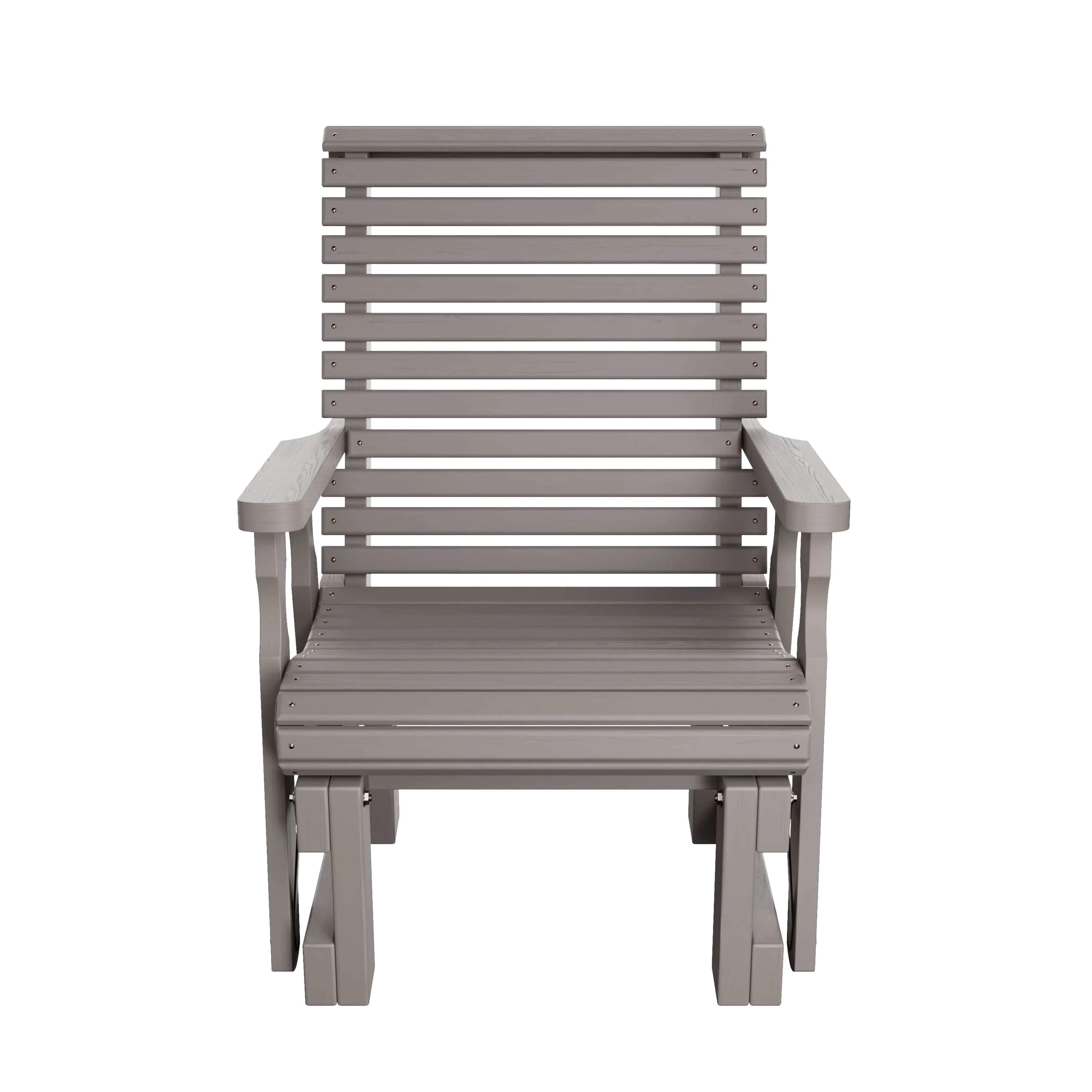 Amish Casual Heavy Duty 600 Lb High Back Roll Back Treated Glider Chair - Image 7