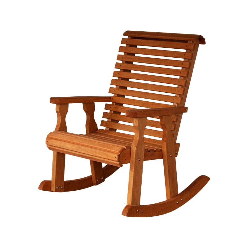 Amish Casual Heavy Duty Roll Back Wooden Outdoor Rocking Chair - Image 4