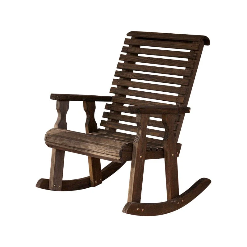 Amish Casual Heavy Duty Roll Back Wooden Outdoor Rocking Chair - Image 5