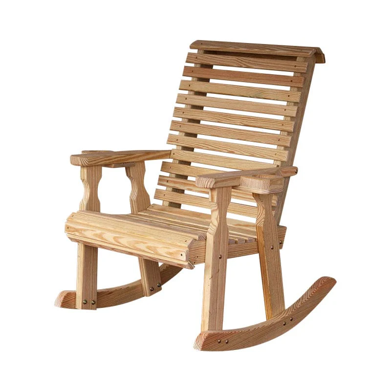 Amish Casual Heavy Duty Roll Back Wooden Outdoor Rocking Chair - Image 9