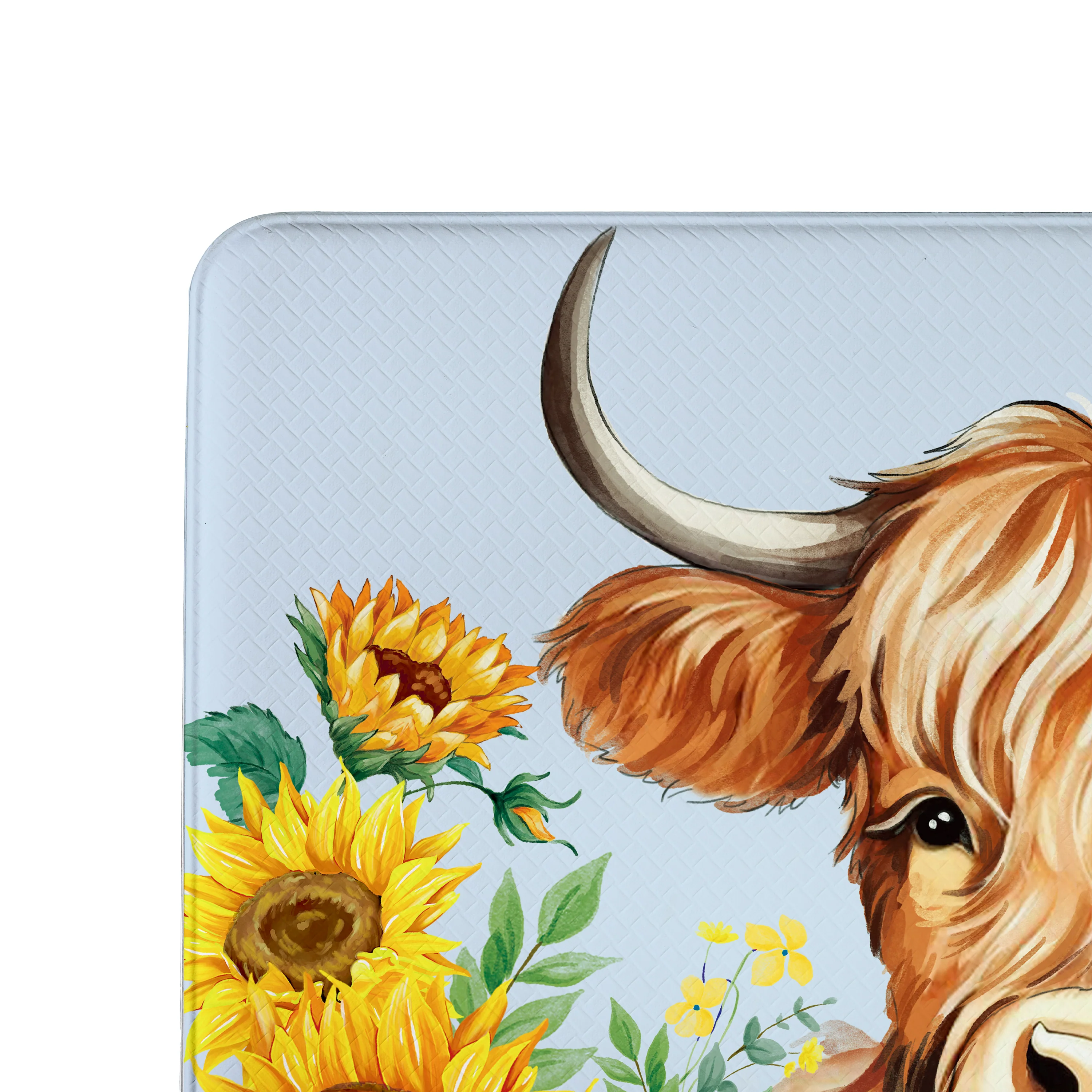 Harvest Blossom Highland Cow and Sunflowers Anti-Fatigue Mat, 30"x18” - Image 3