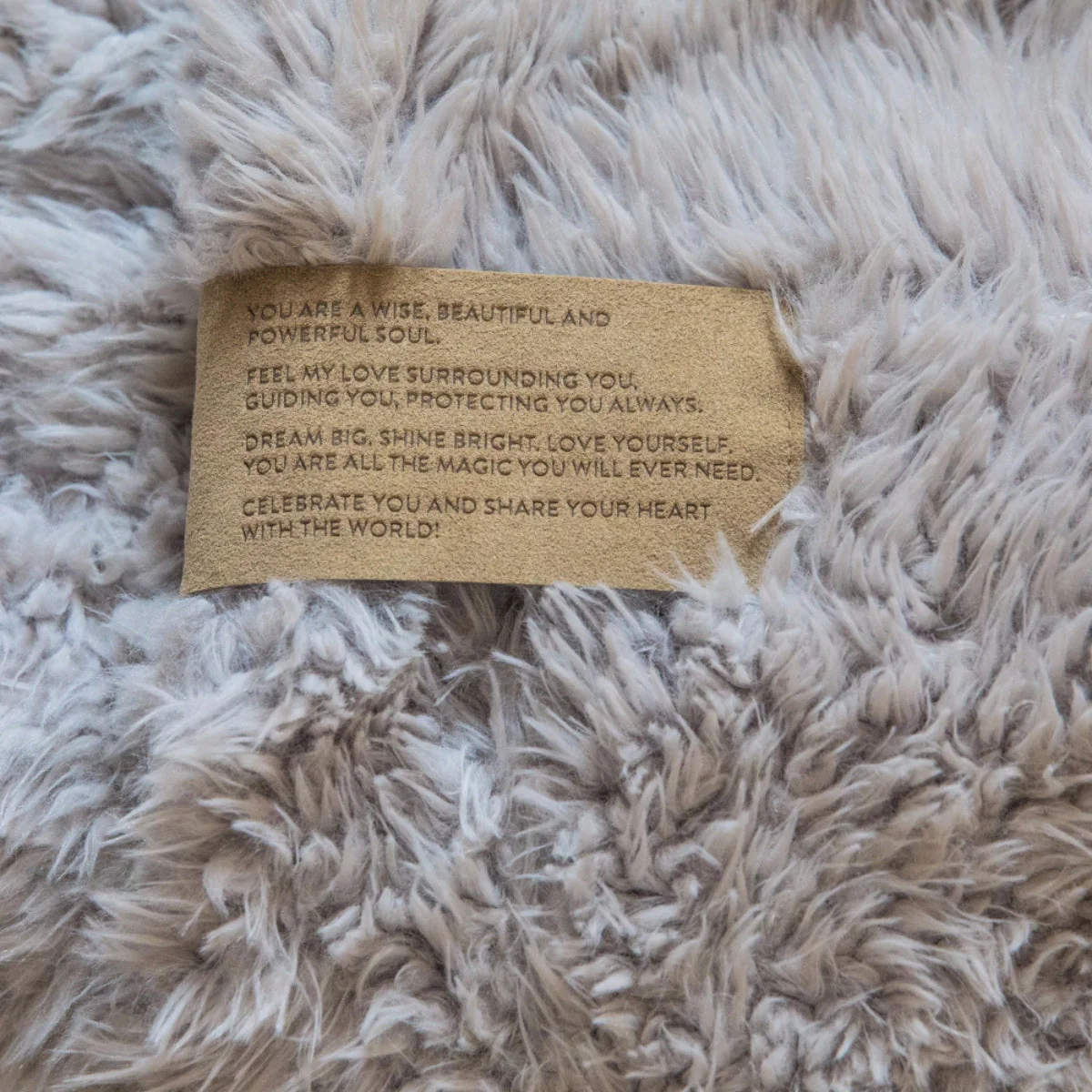 Angel Plush Blanket, 48” x 72”, Silver Cloud - Image 2