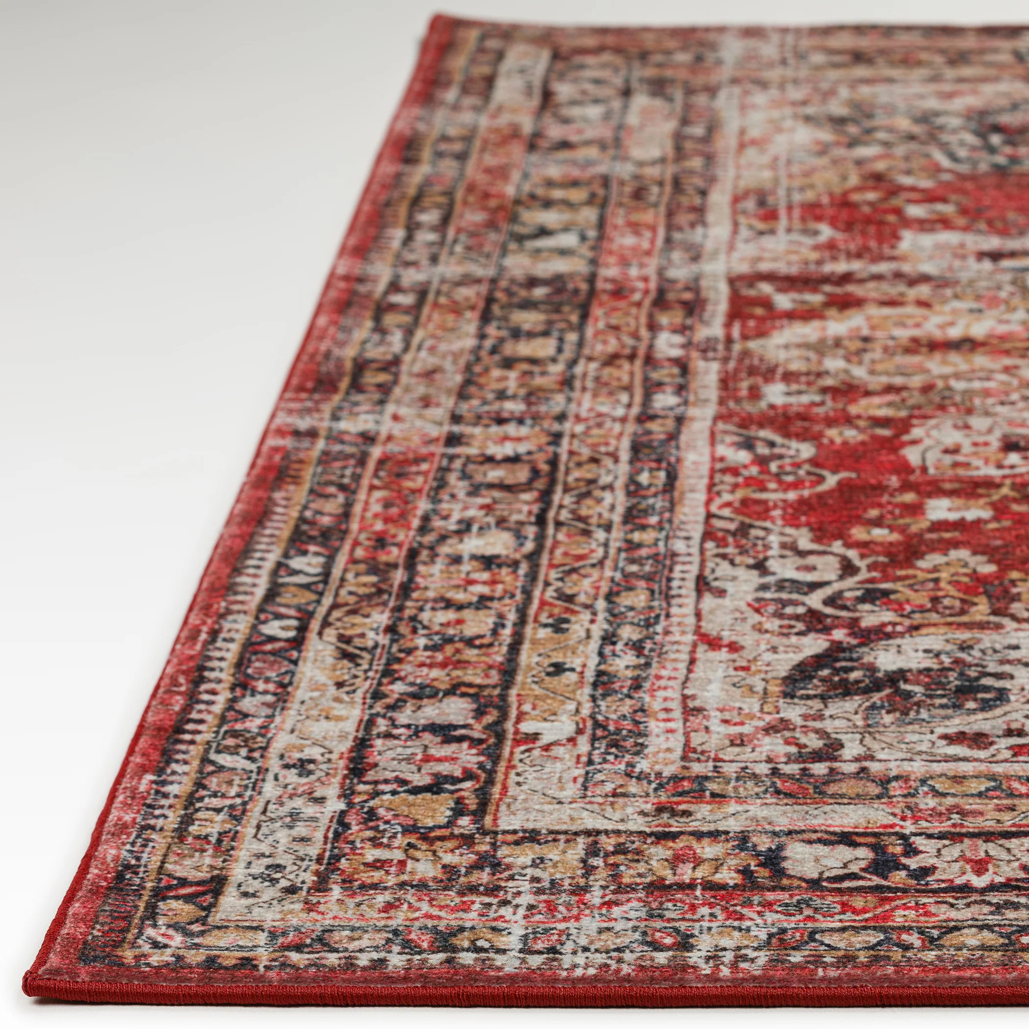 Jericho Red Polyester Area Rug - Image 6