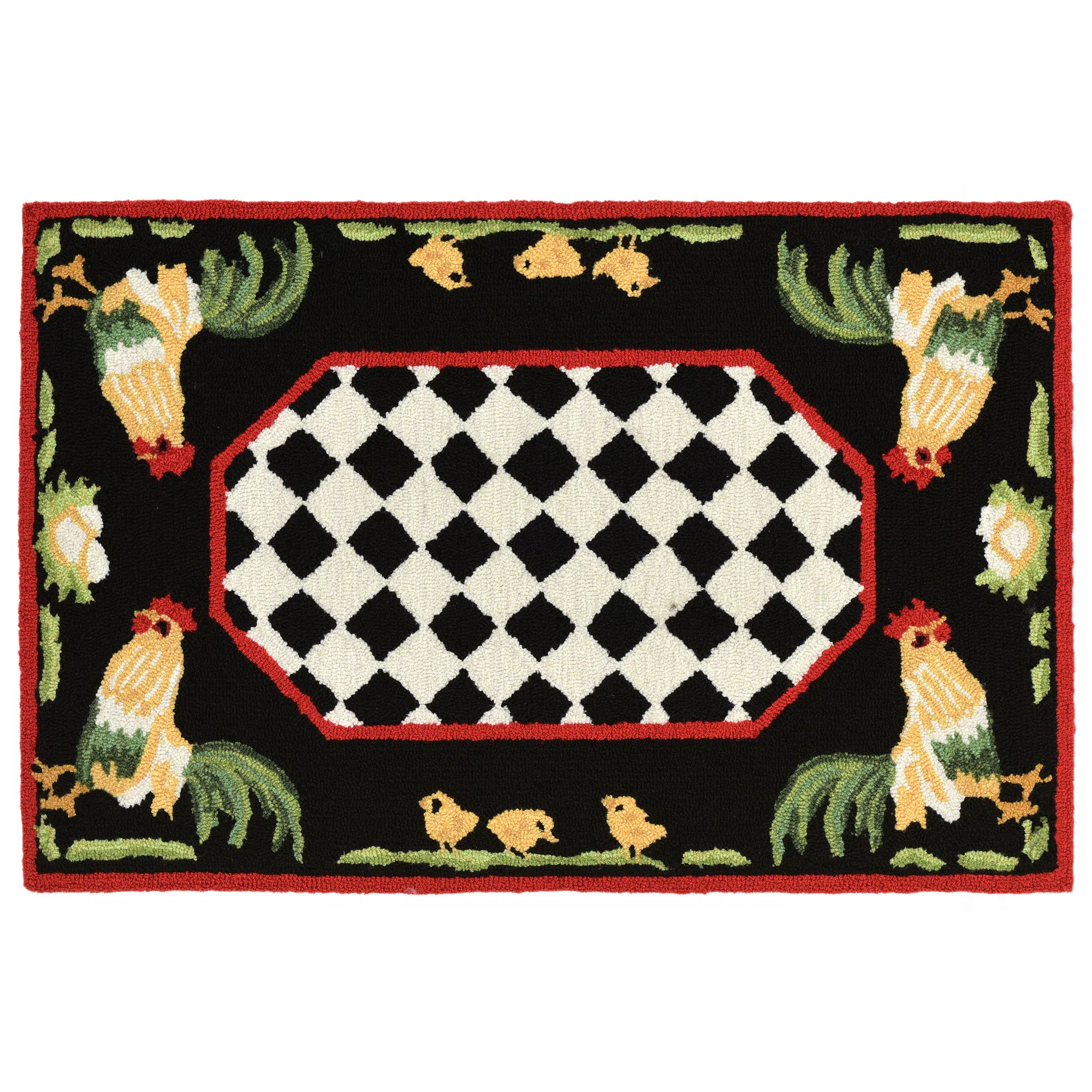 Rooster & Chick Border Indoor/Outdoor Rug - Image 2
