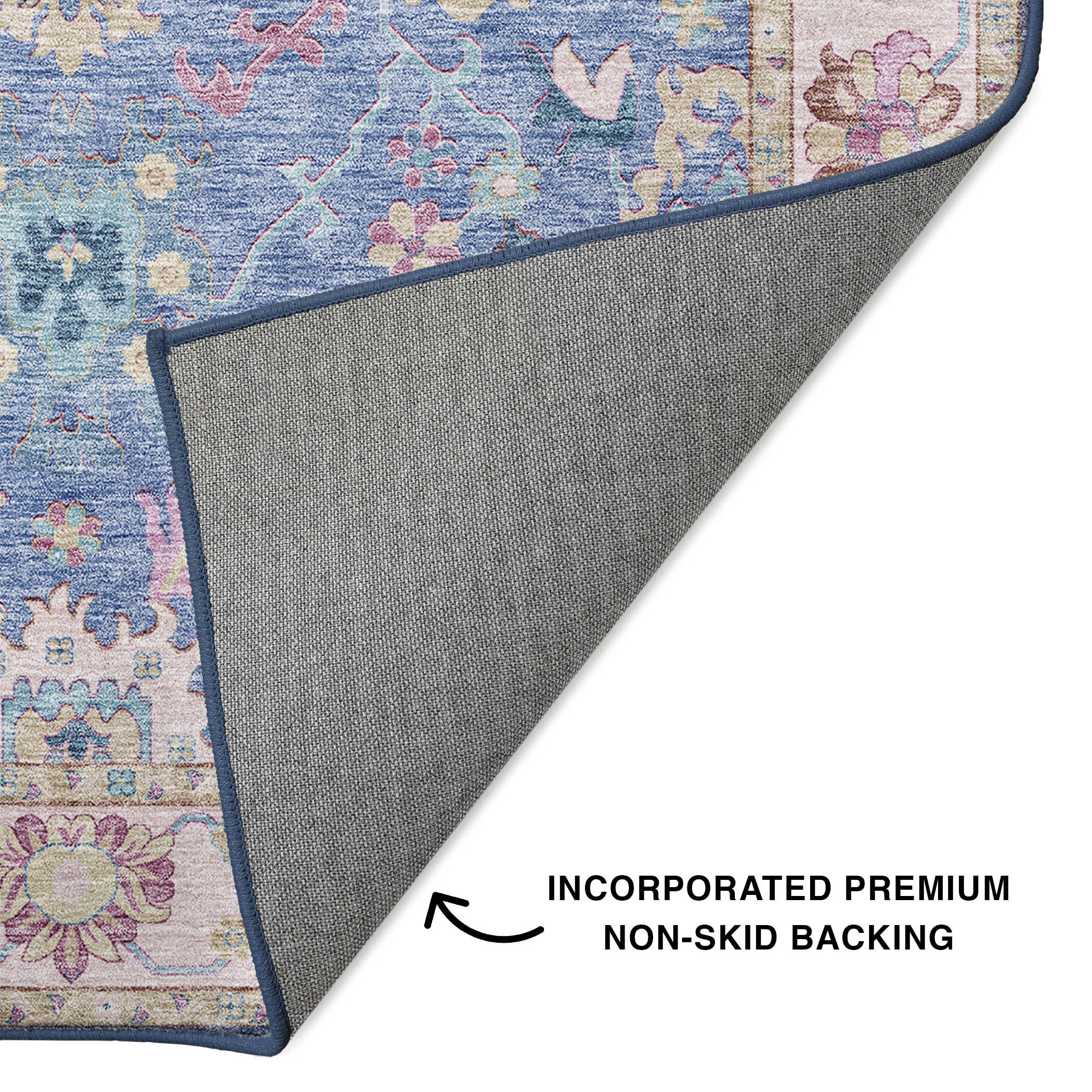 Hatay Blue Polyester Rug - Image 5