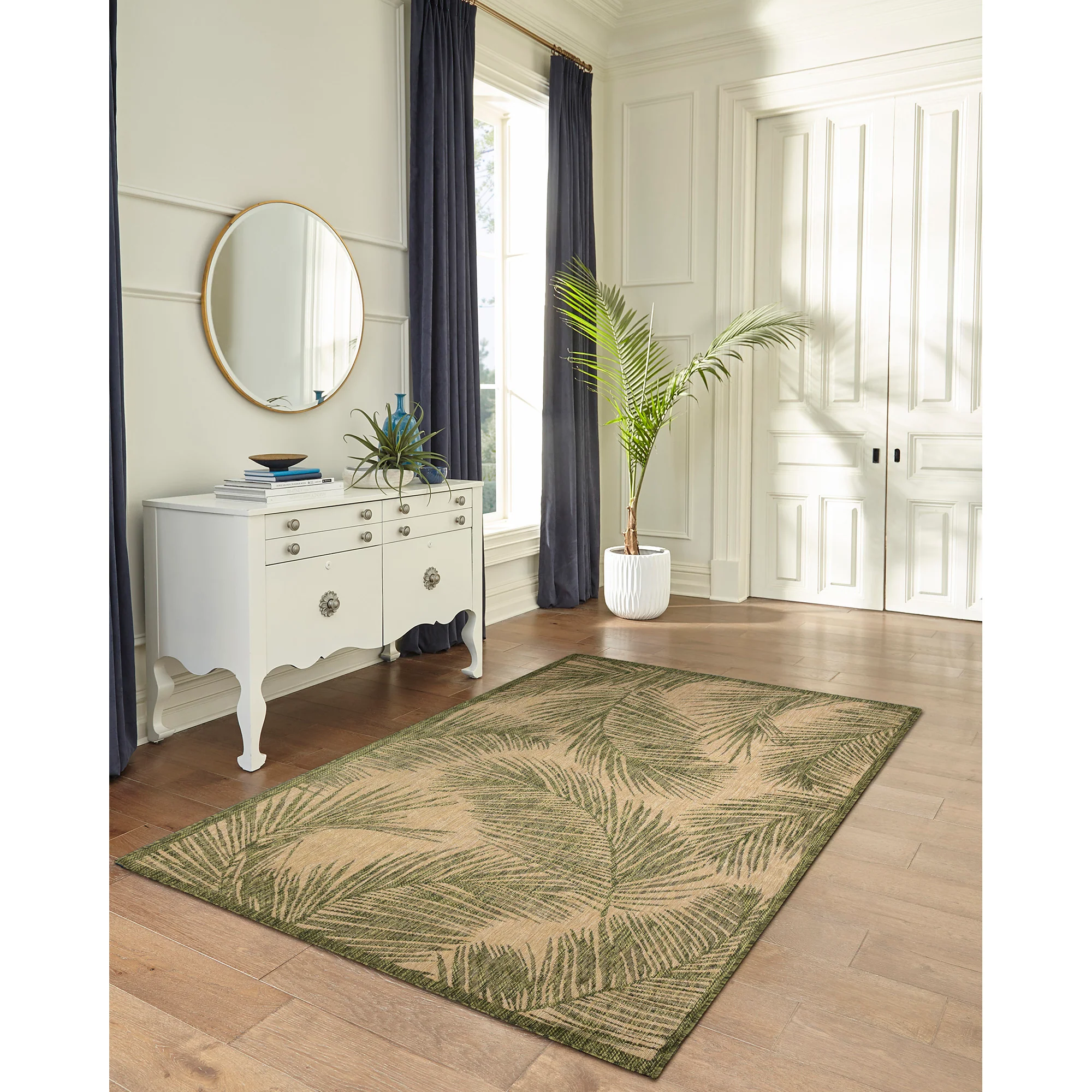 Liora Manne Carmel Fronds Indoor/Outdoor Area Rug Green 4'10" x 7'6" - Image 4