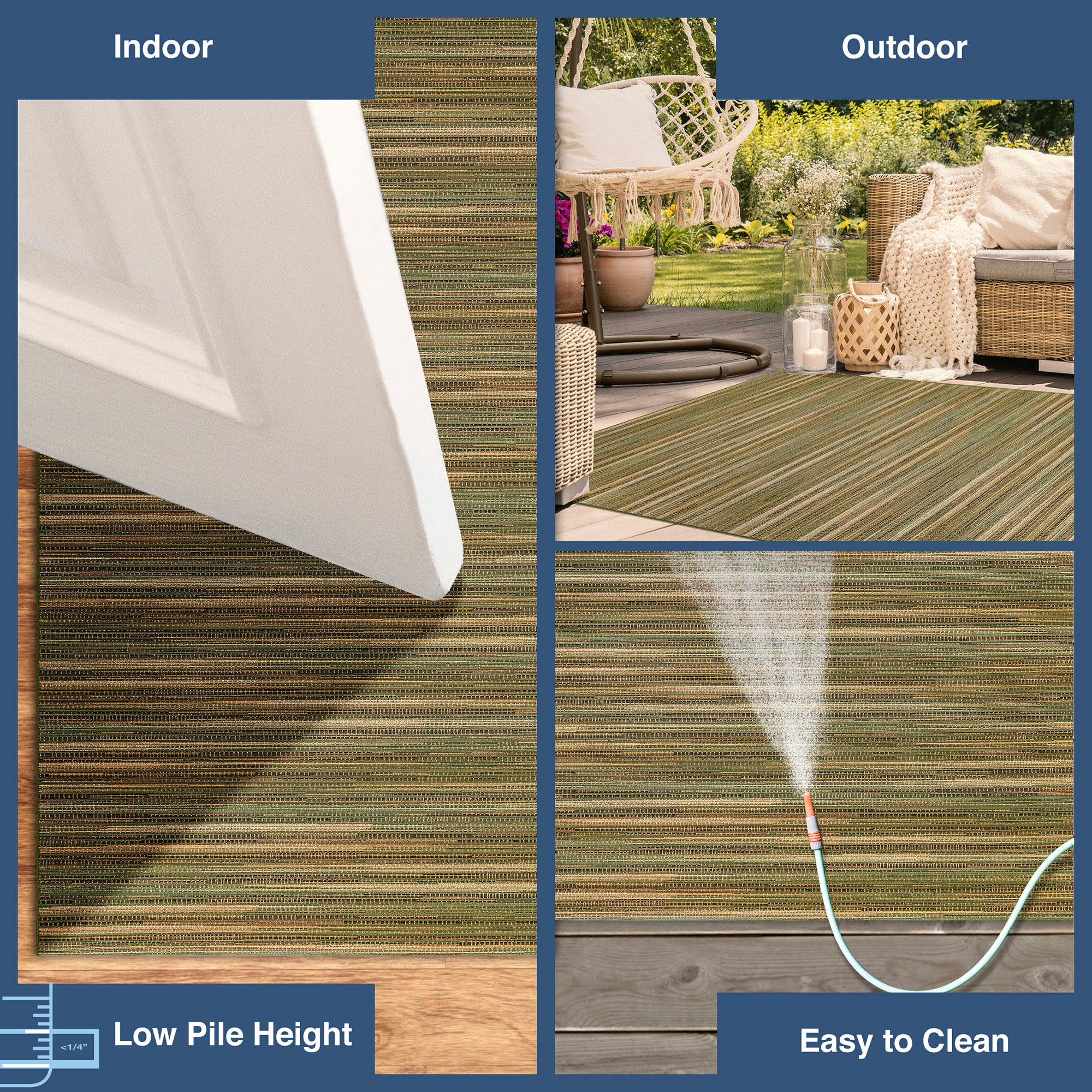 Liora Manne Marina Stripes Indoor/Outdoor Area Rug Green - Image 8