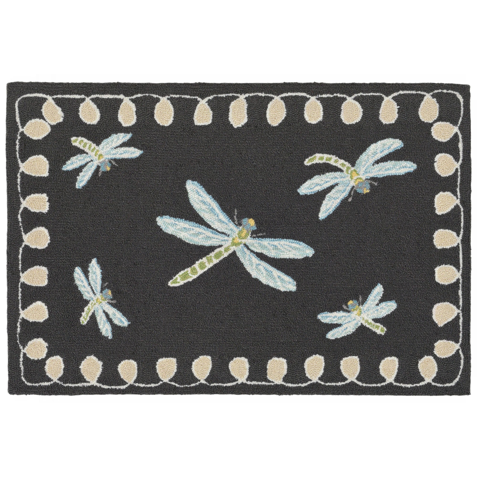 Liora Manne Frontporch Dragonfly Indoor/Outdoor Mat Midnight 2' x 3' - Image 2