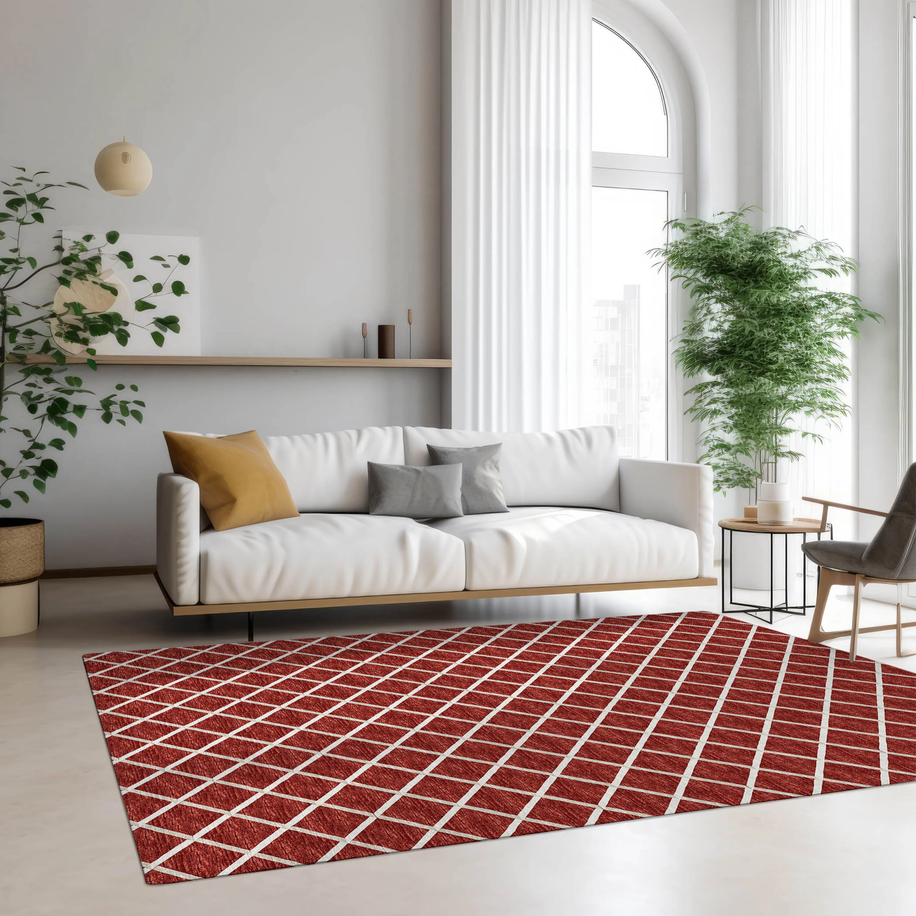 York Red Polyester Area Rug - Image 10