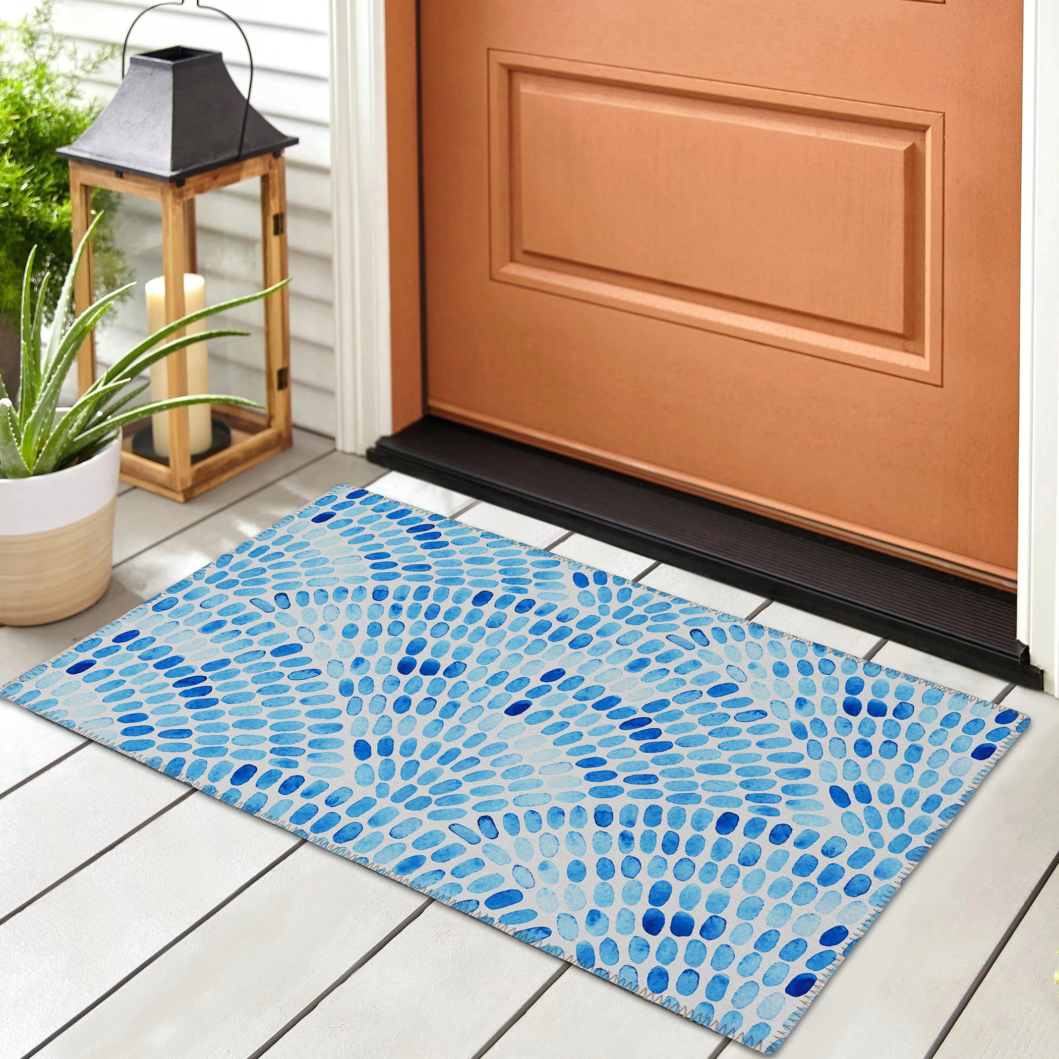 Seabreeze Mosaic Polyester Area Rug - Image 5