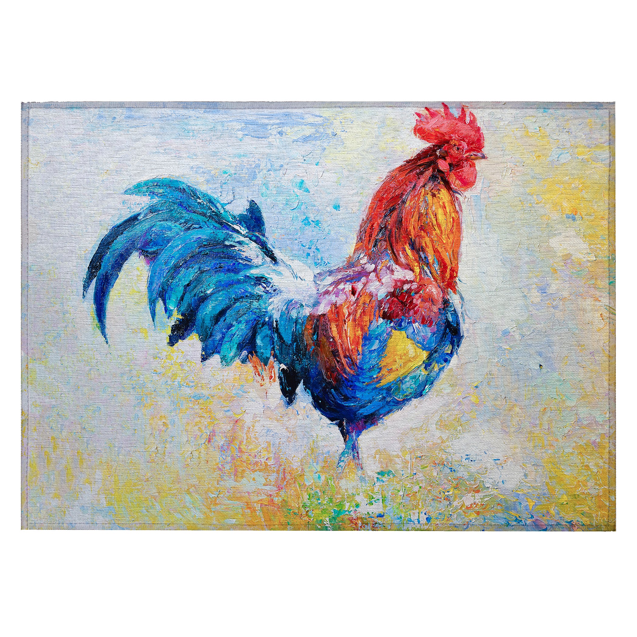 Kendall Roosters Polyester Area Rug - Image 2