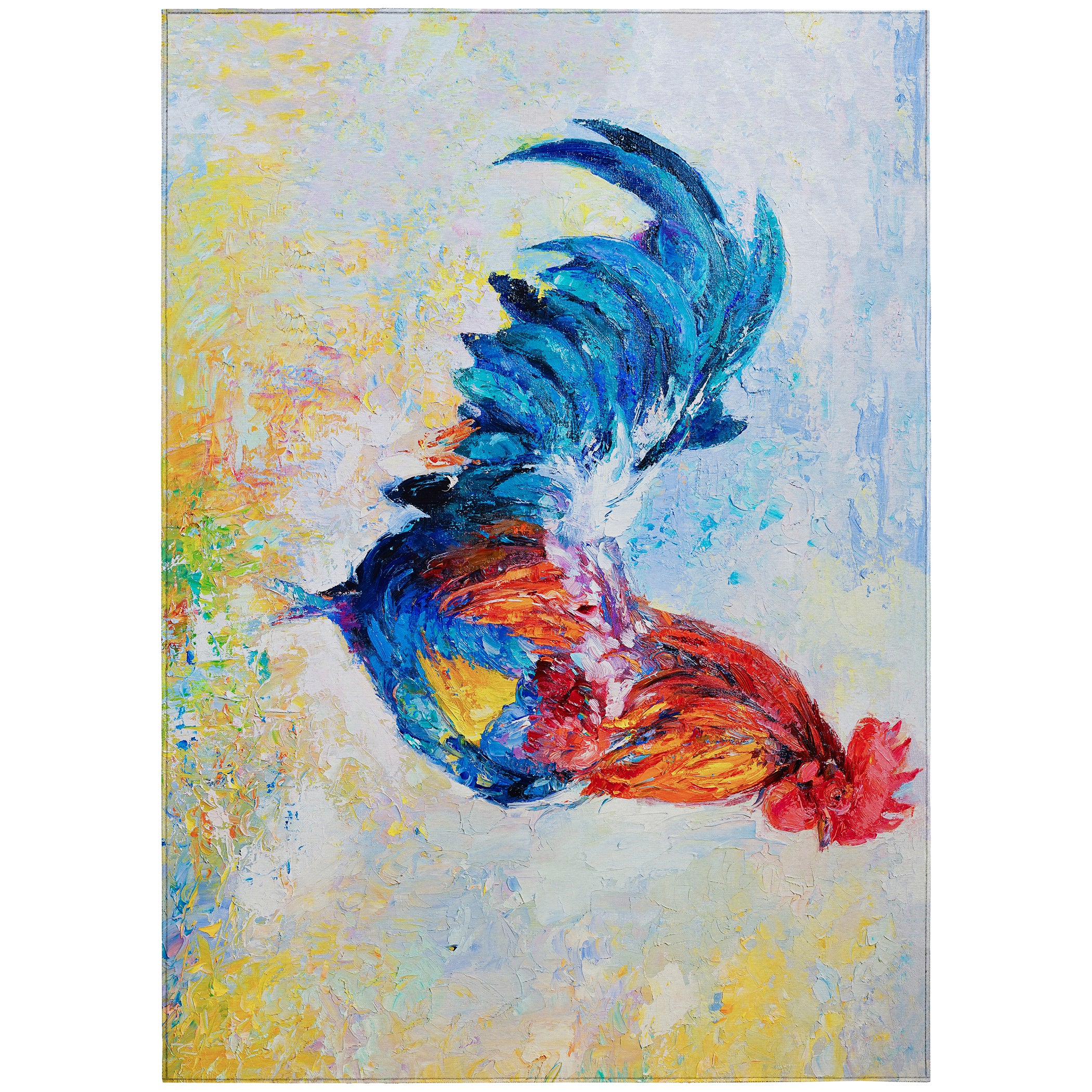 Kendall Roosters Polyester Area Rug - Image 4