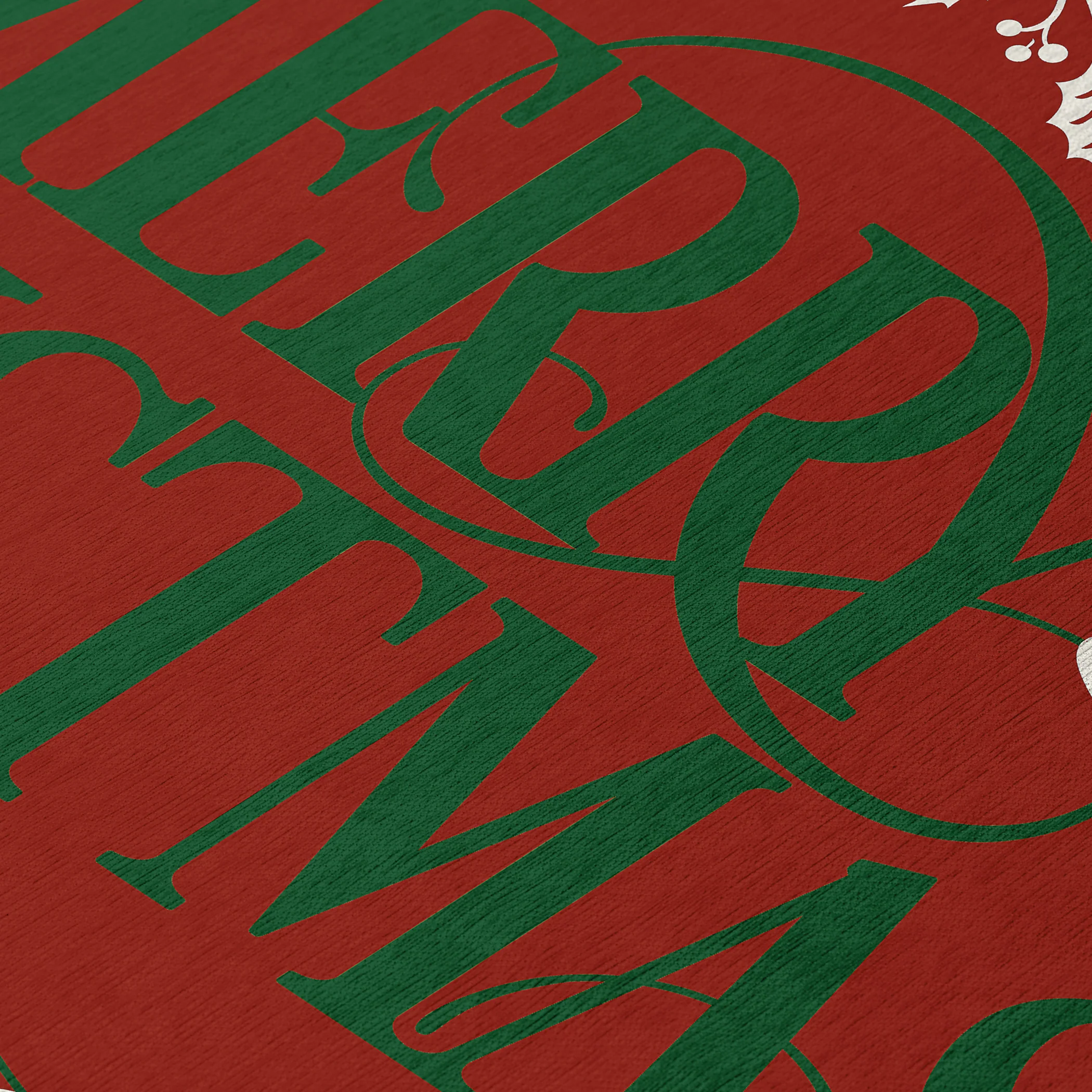 Wonderland Merry Christmas Red Polyester Area Rug - Image 10