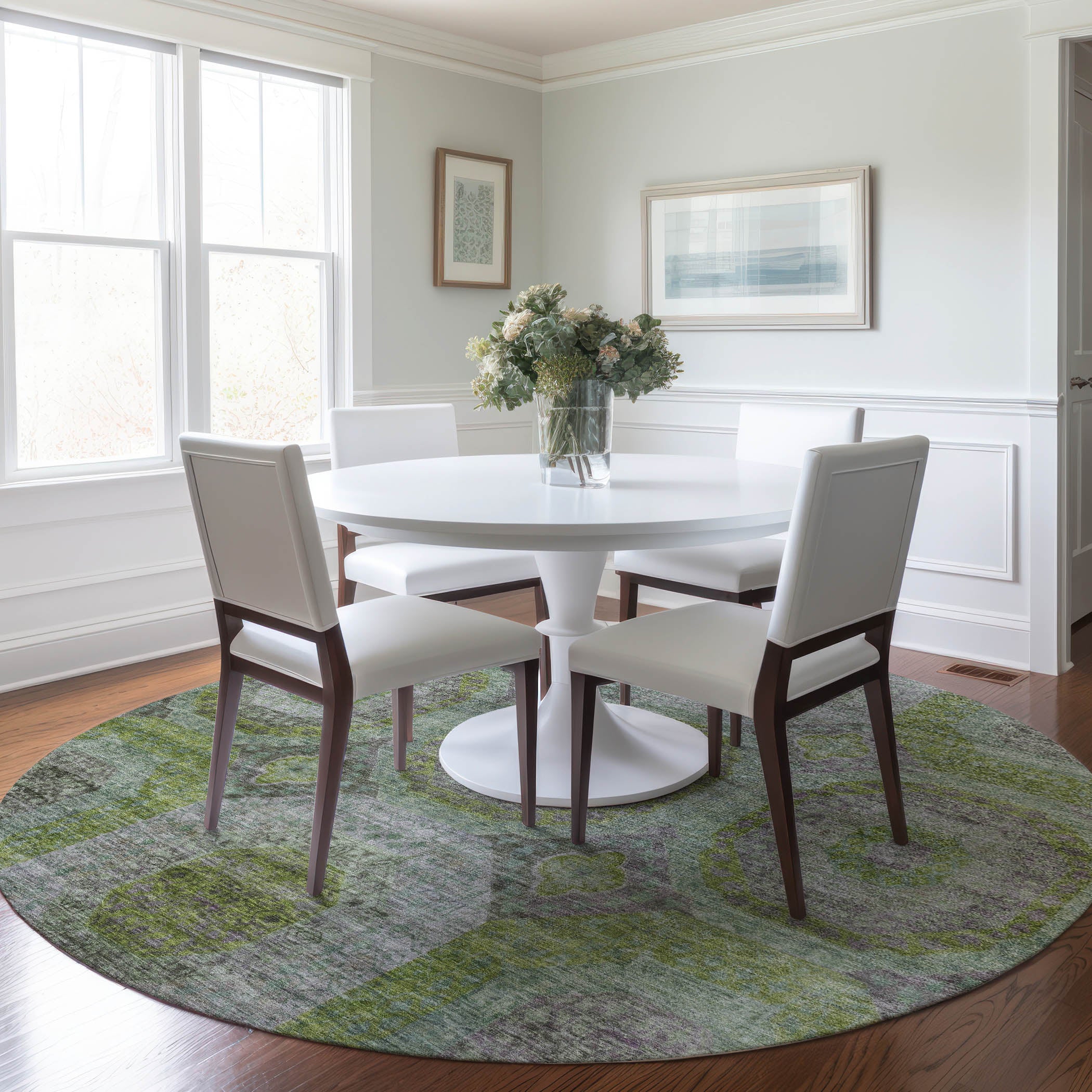 Karaj Circles Polyester Area Rug - Image 15