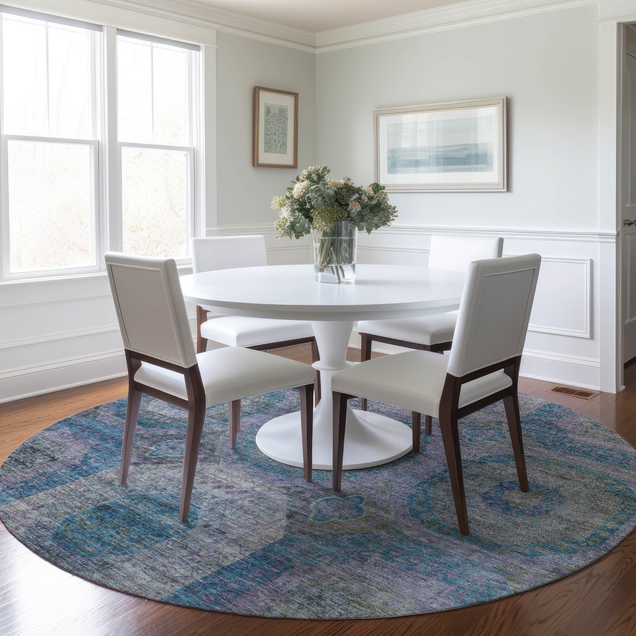 Karaj Circles Polyester Area Rug - Image 7