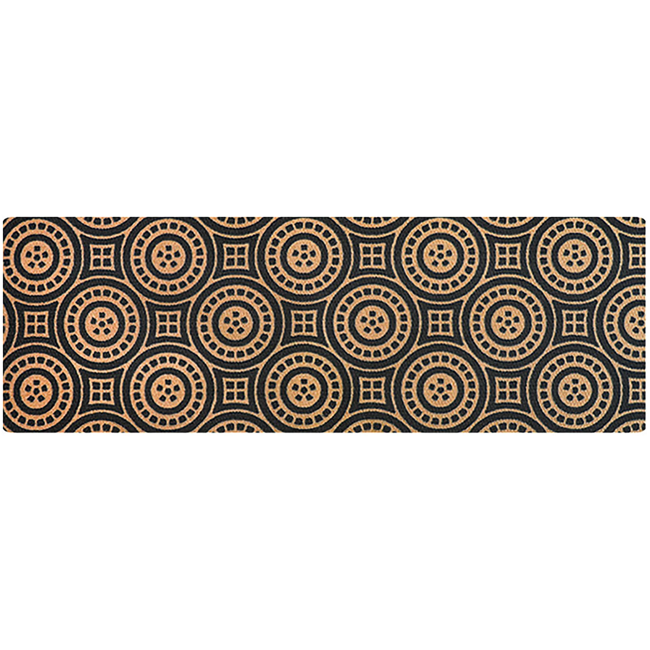 Neighburly Medallions Doormat, Black & Coir Double Door - Image 3