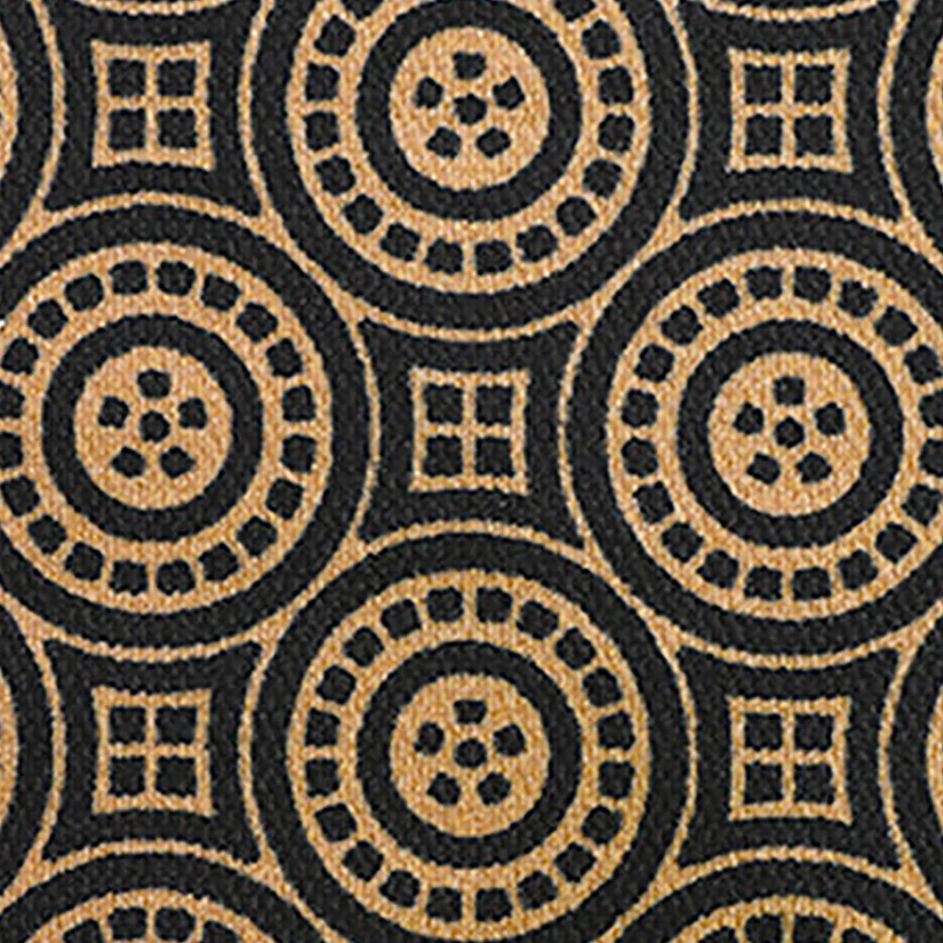Neighburly Medallions Doormat, Black & Coir Double Door - Image 5