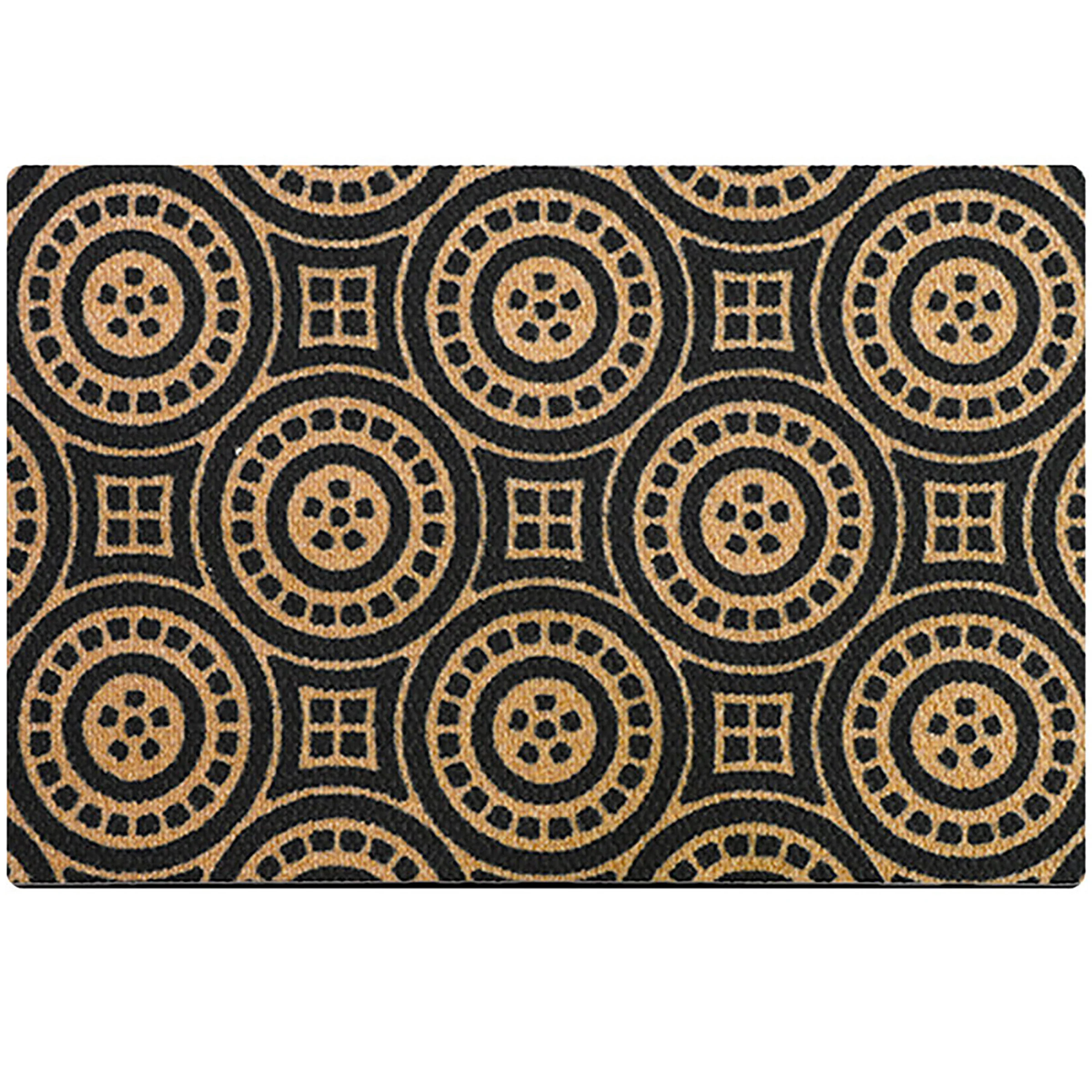 Neighburly Medallions Doormat, Black & Coir Double Door - Image 6