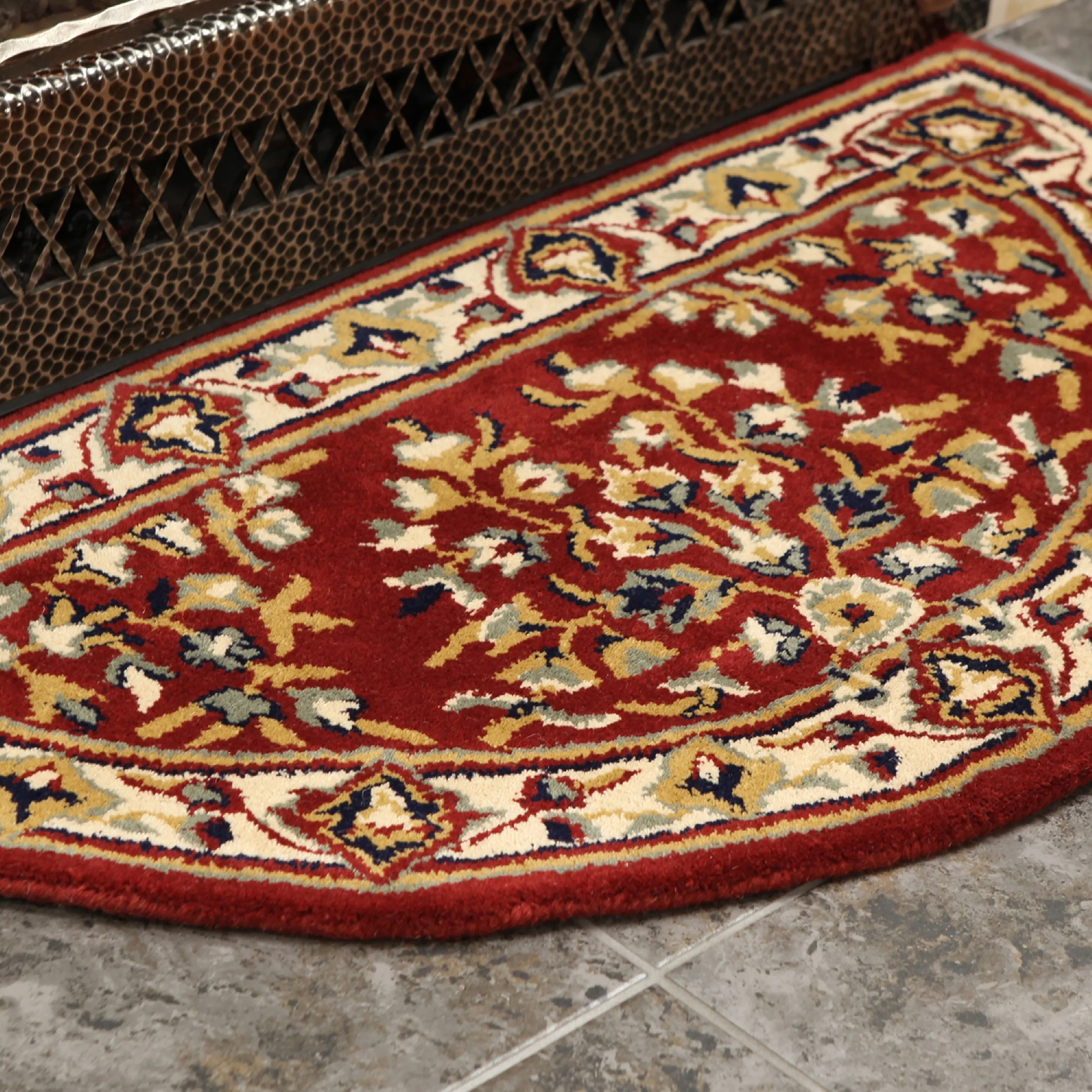 Oriental Half Round Wool Rug, 44"x22" - Image 7