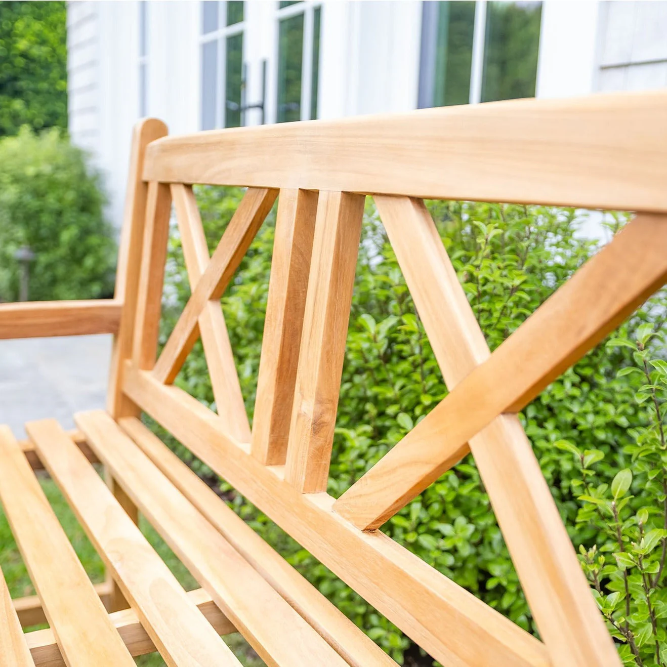 Natural Teak Outdoor Patio and Garden Bench - Image 4
