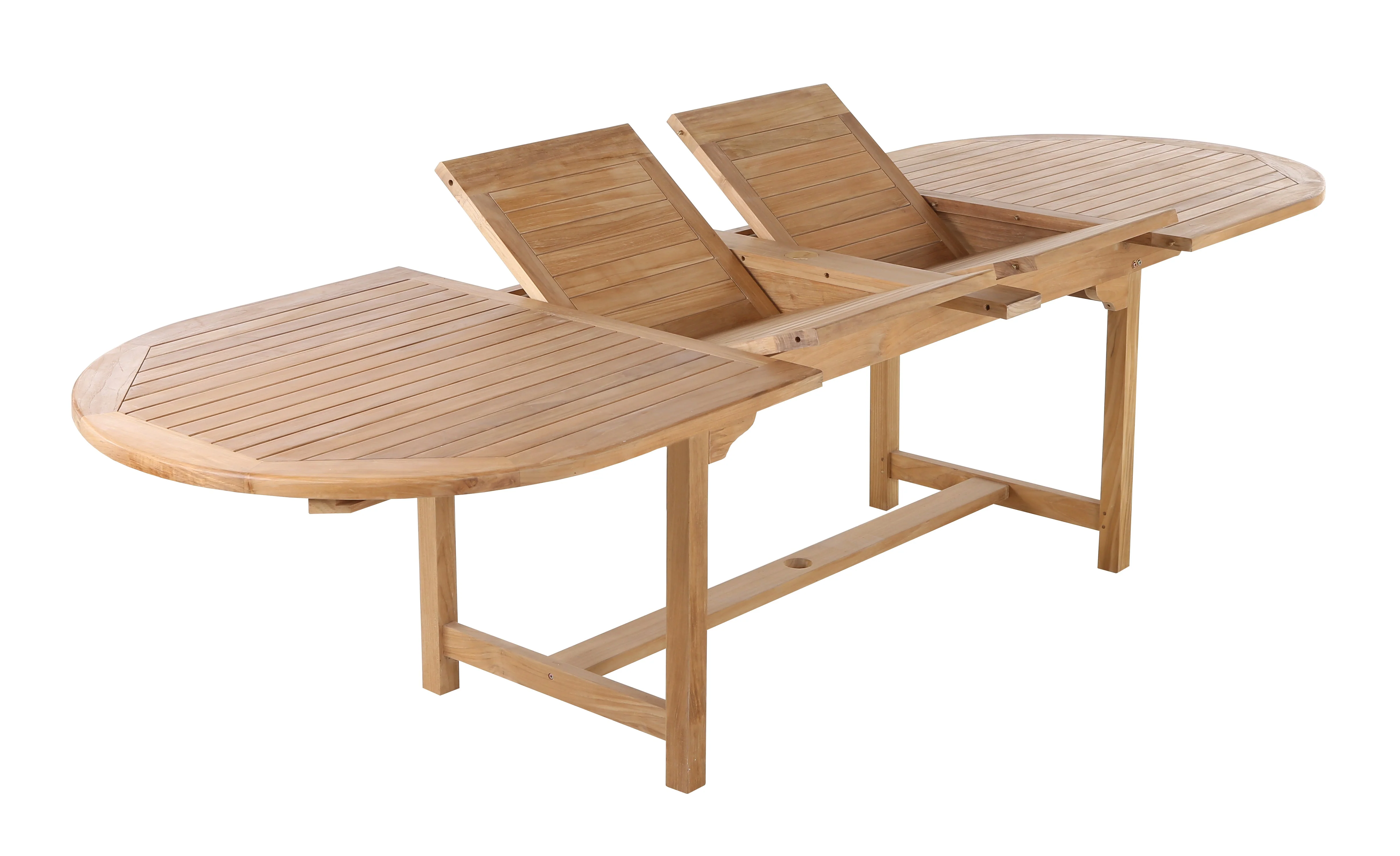 Åre Adjustable 6-8 Person Natural Teak Outdoor Dining Table – 79″-118″ - Image 10